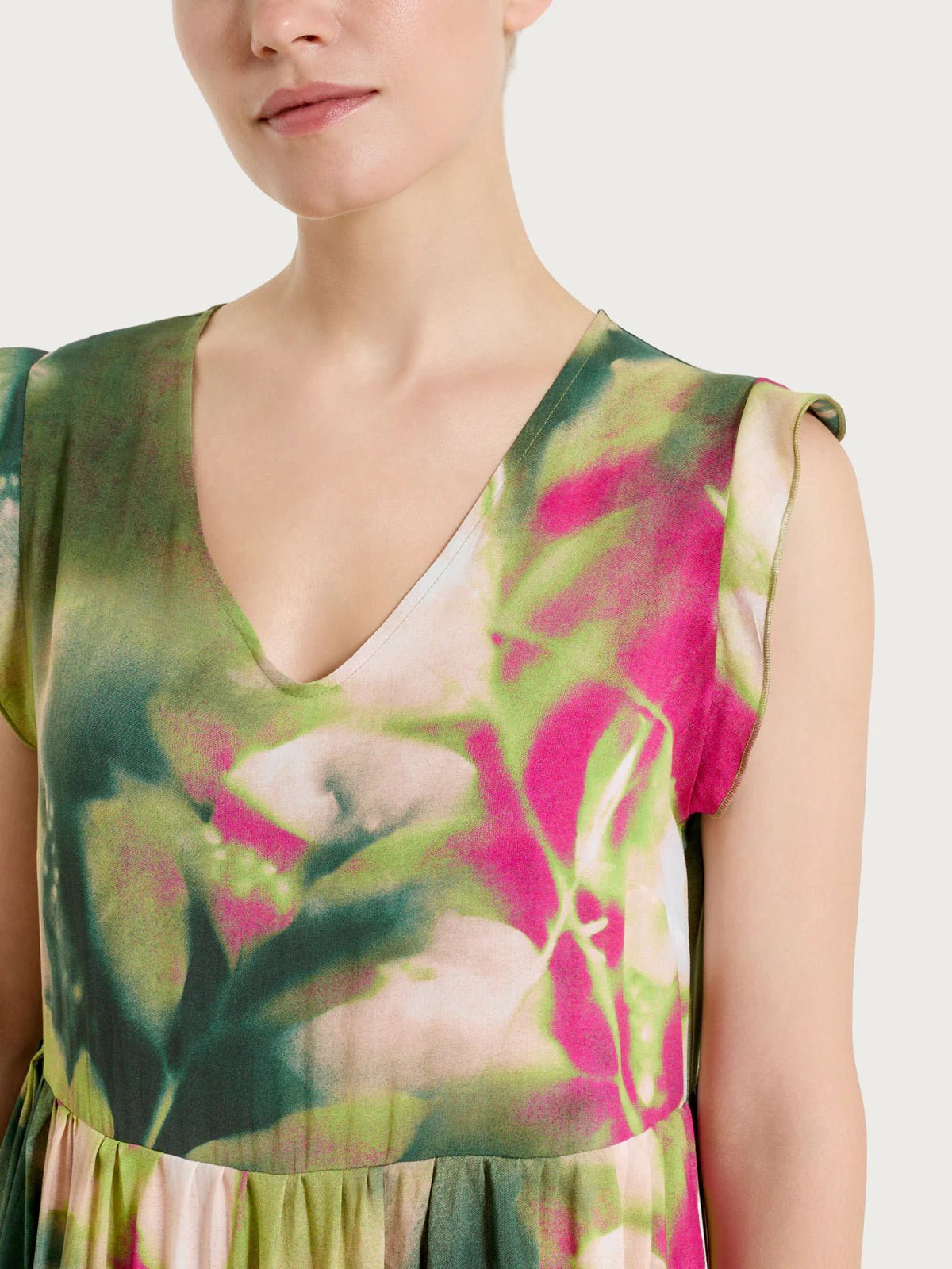 Ragno - Abito lungo smanicato con fantasia in EcoSeta - Donna - World Fashion