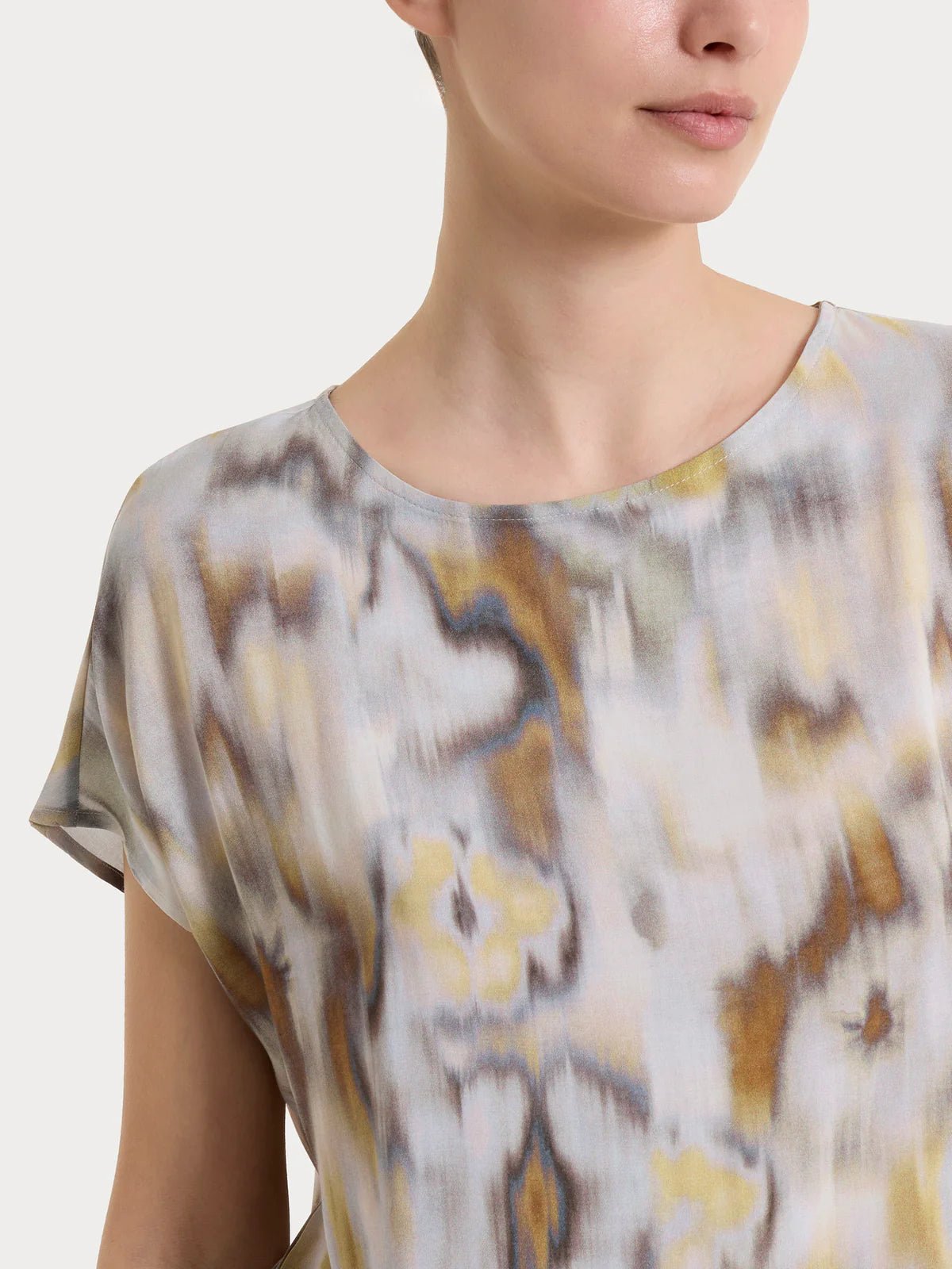 Ragno - Blusa con manica corta e fantasia in EcoSeta - Donna - World Fashion