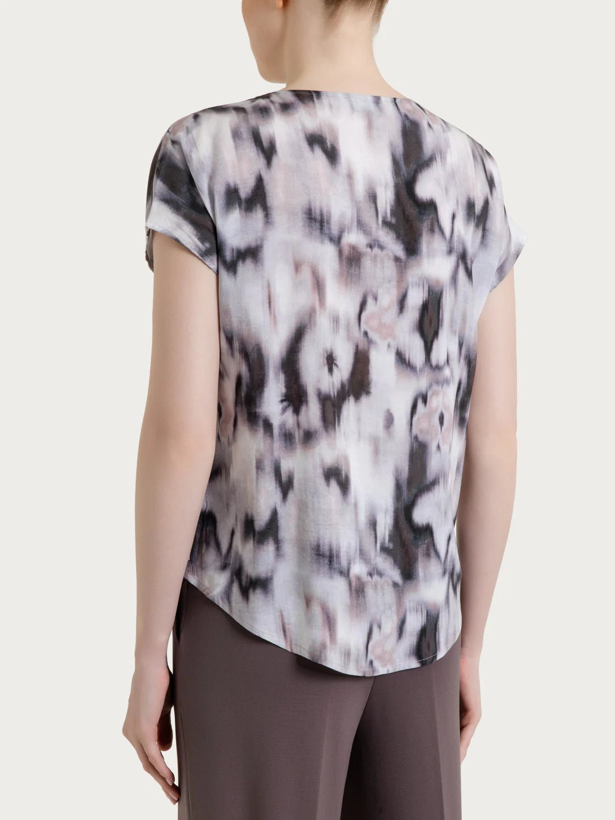 Ragno - Blusa con manica corta e fantasia in EcoSeta - Donna - World Fashion