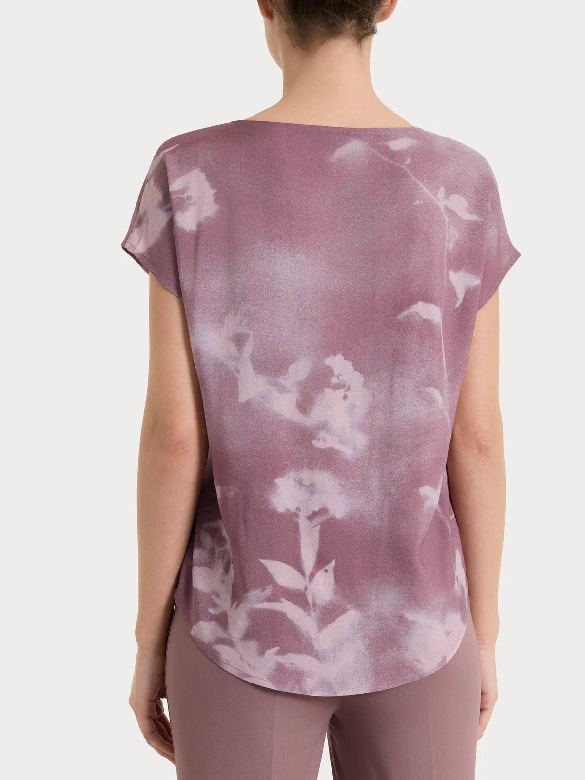Ragno - Blusa con manica corta e fantasia in EcoSeta - Donna - World Fashion