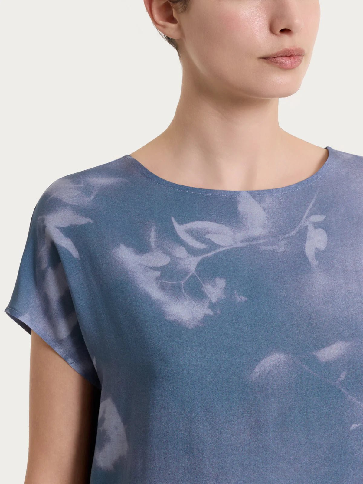 Ragno - Blusa con manica corta e fantasia in EcoSeta - Donna - World Fashion