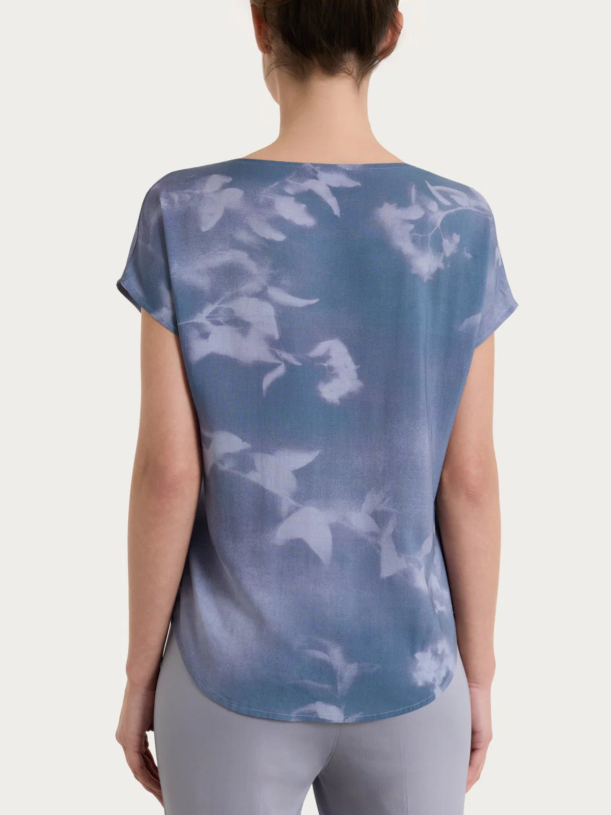 Ragno - Blusa con manica corta e fantasia in EcoSeta - Donna - World Fashion