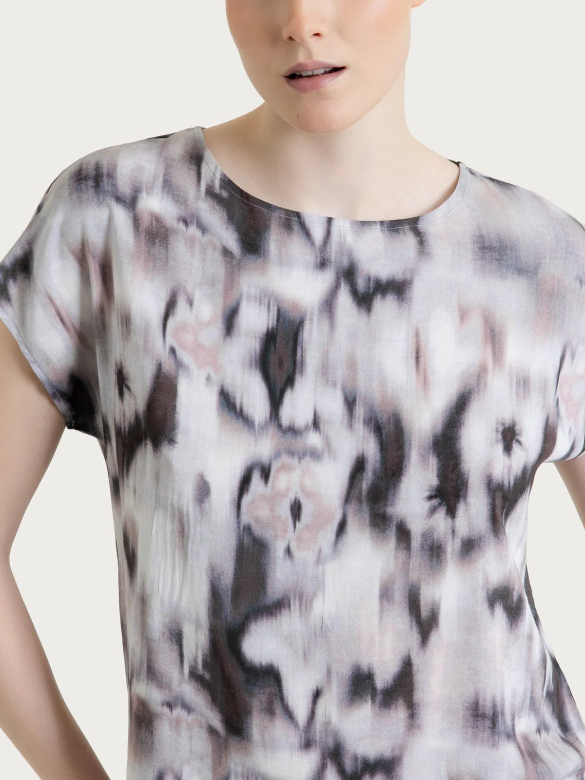 Ragno - Blusa con manica corta e fantasia in EcoSeta - Donna - World Fashion