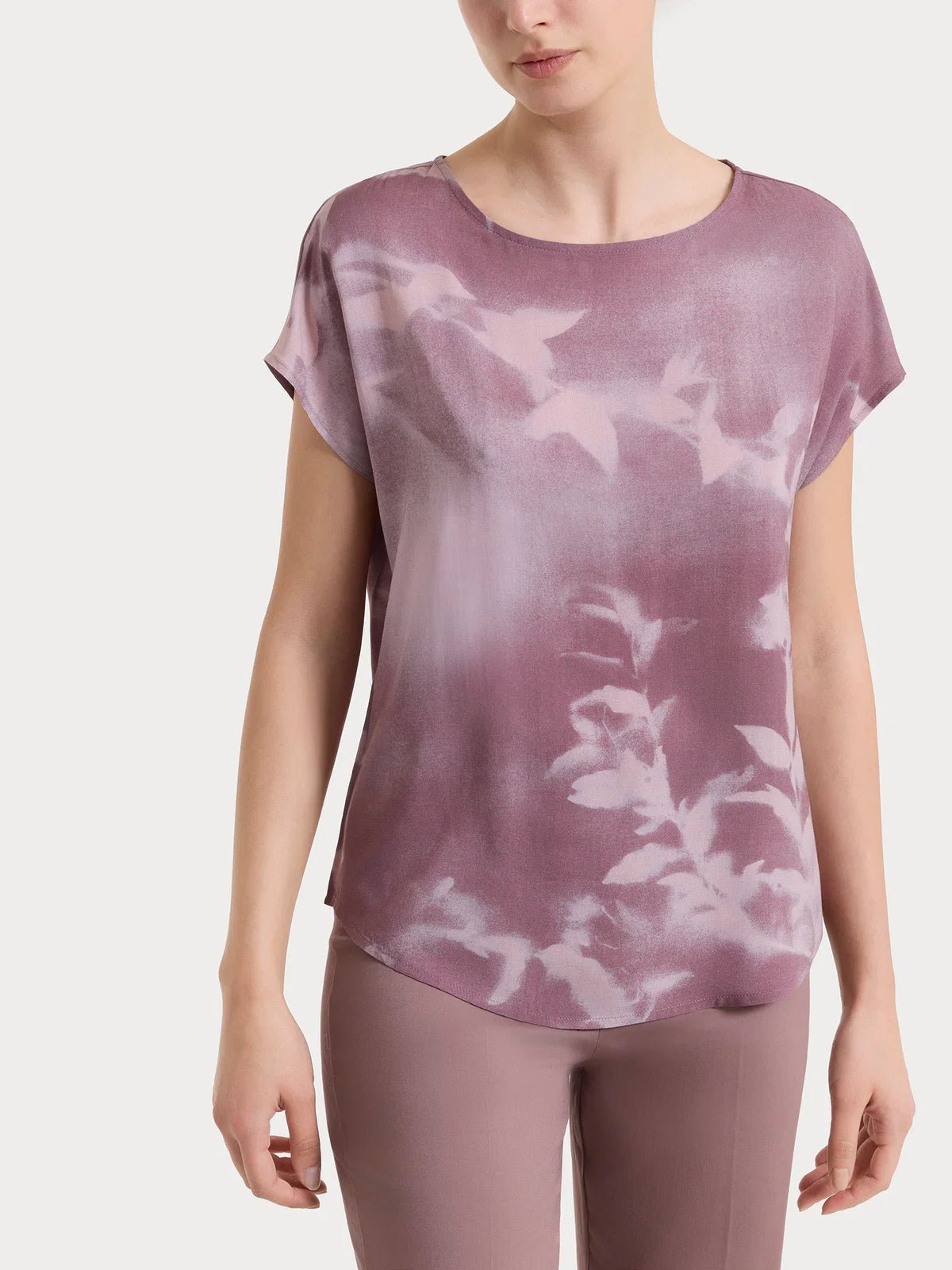 Ragno - Blusa con manica corta e fantasia in EcoSeta - Donna - World Fashion