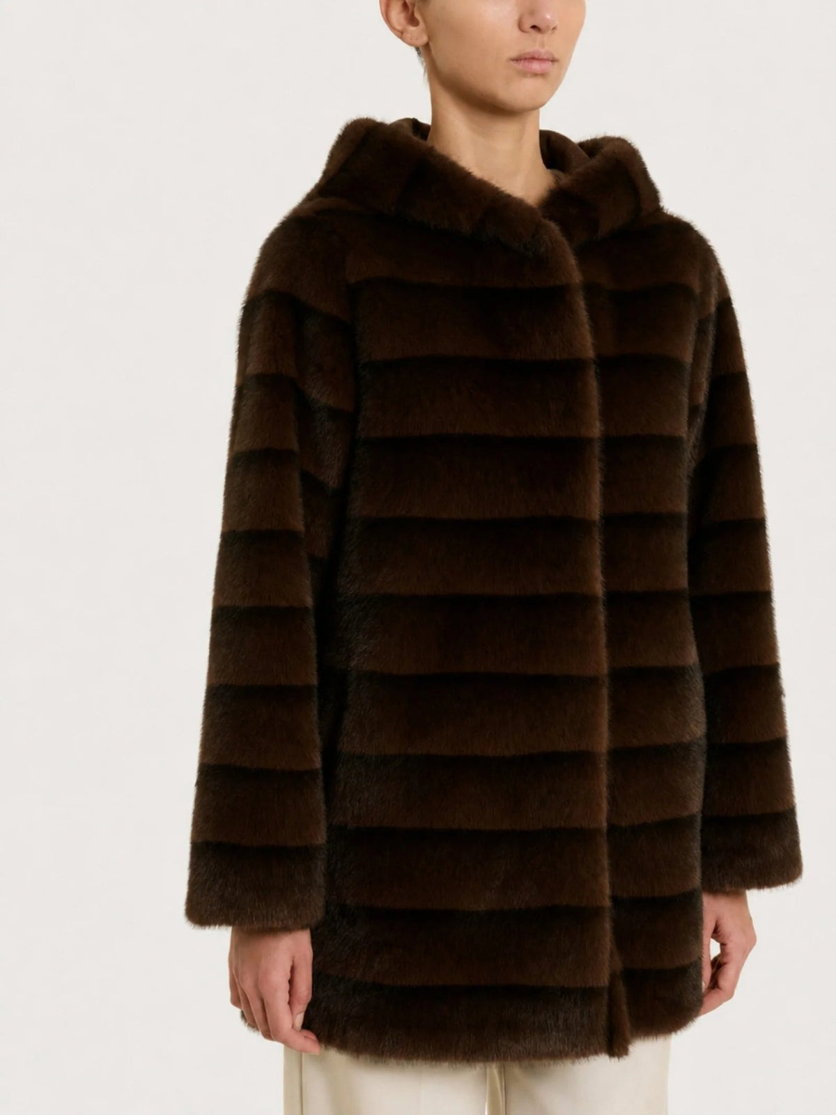 Ragno - Cappotto Double Face Vegan Shearling con Cappuccio - Donna - World Fashion