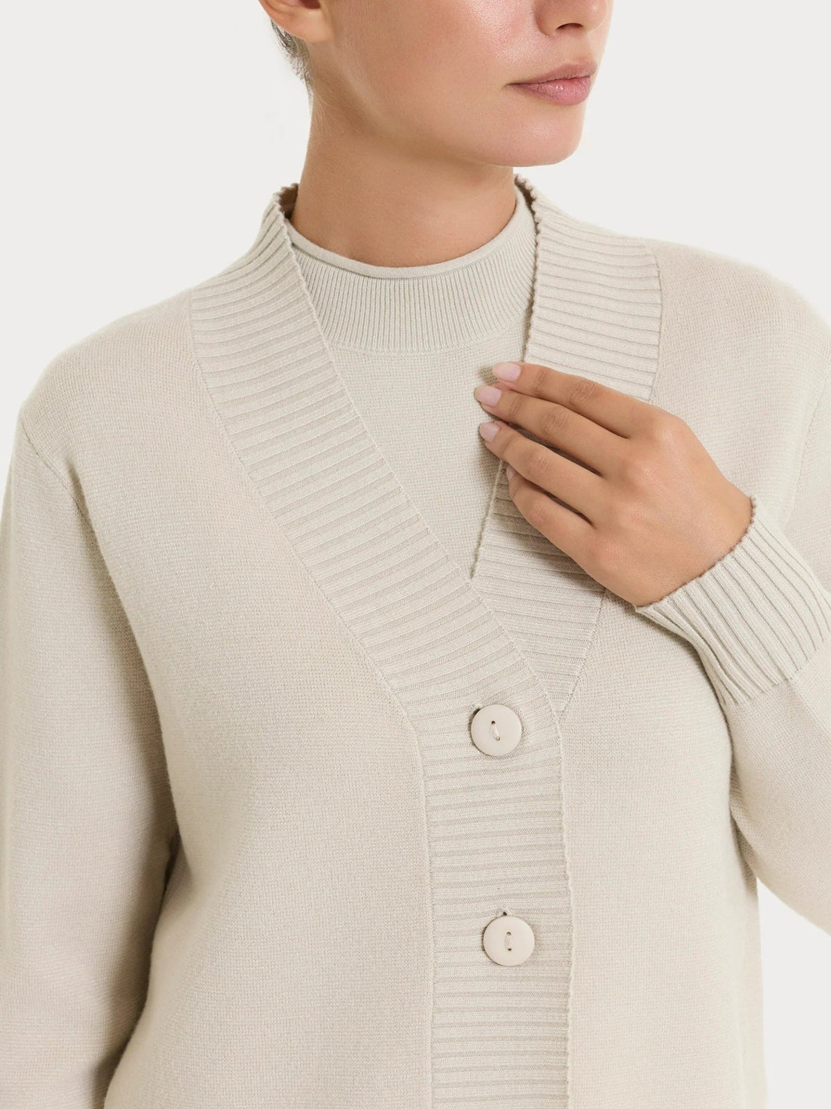 Ragno - Cardigan asimmetrico con bottoni in Super Soft - Donna - World Fashion