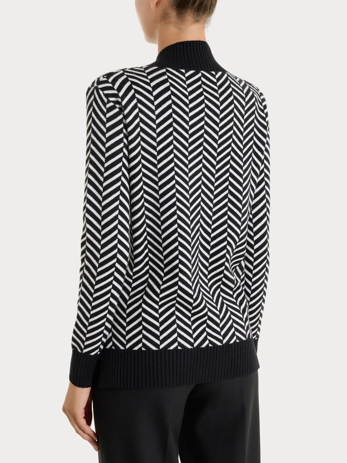Ragno - Maglia con scollo a V e fantasia spigata in Super Soft - Donna - World Fashion