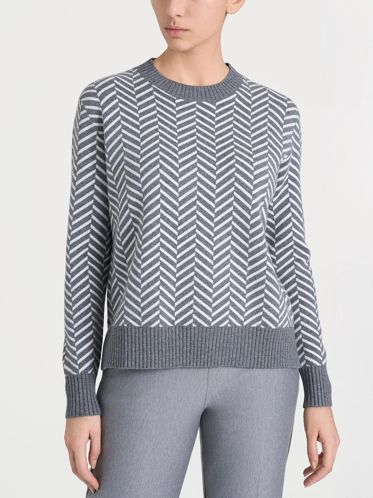 Ragno - Maglia girocollo con fantasia spigata in Super Soft - Donna - World Fashion