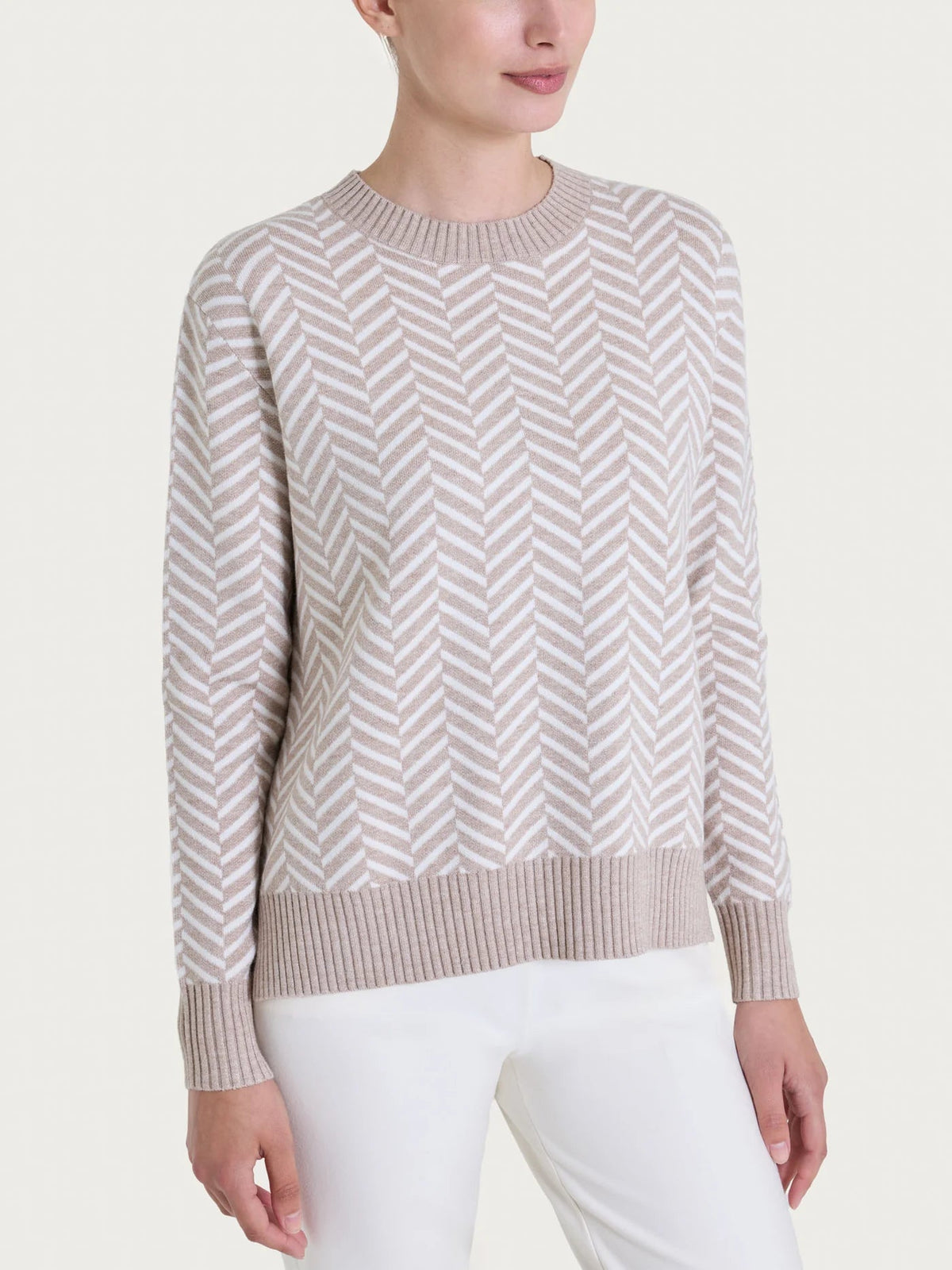 Ragno - Maglia girocollo con fantasia spigata in Super Soft - Donna - World Fashion