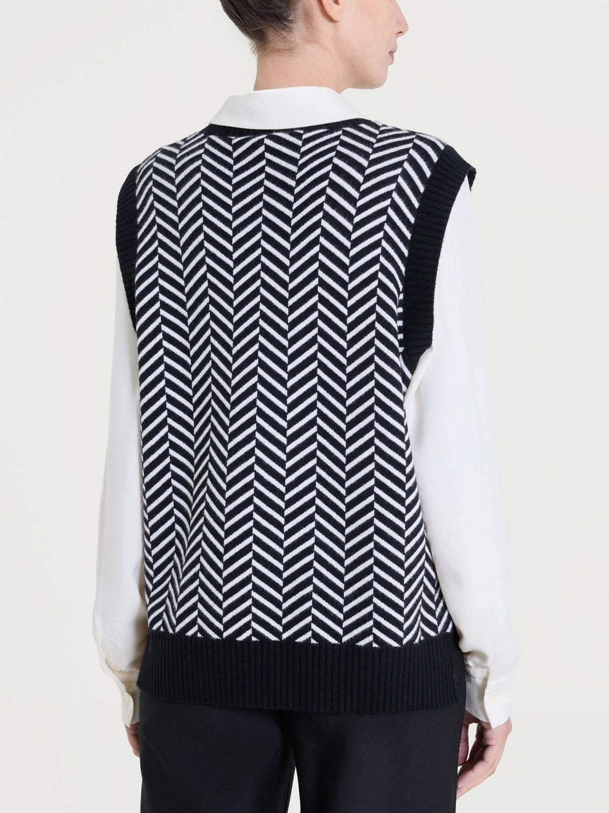 Ragno - Maglia smanicata con fantasia spigata in Super Soft - Donna - World Fashion