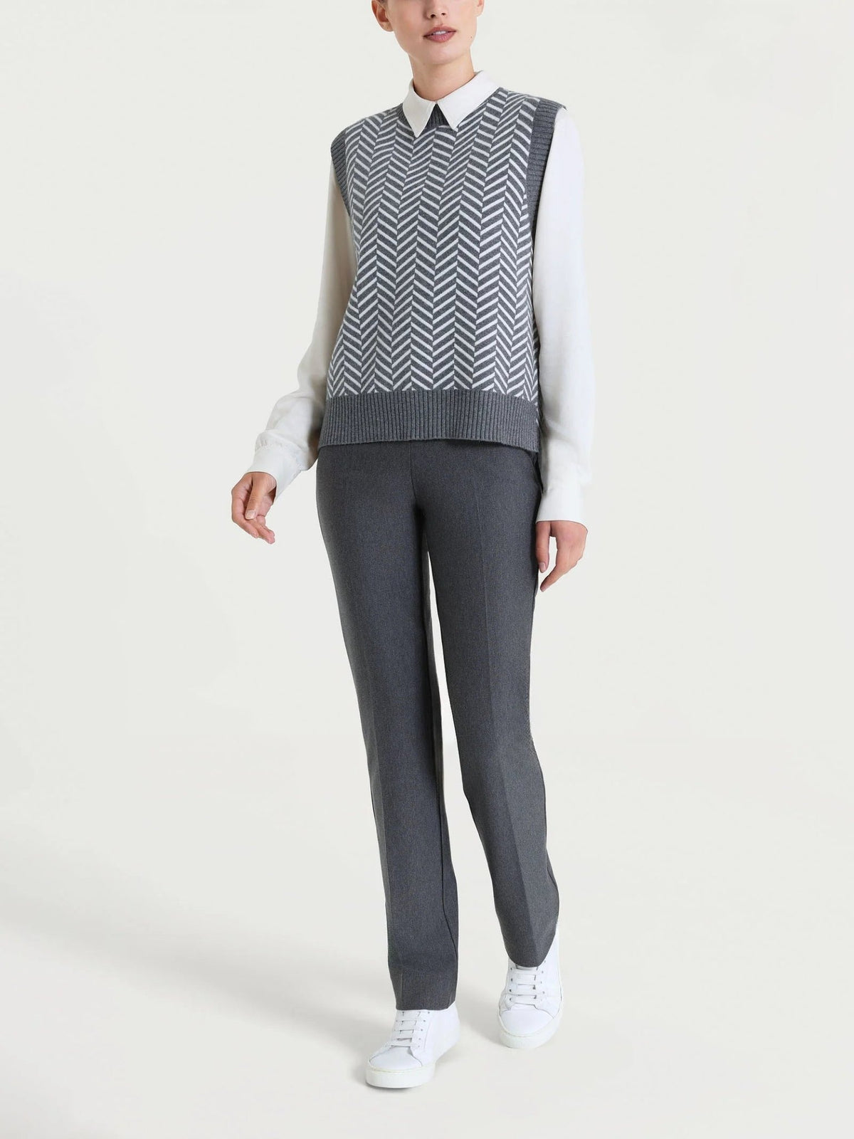 Ragno - Maglia smanicata con fantasia spigata in Super Soft - Donna - World Fashion