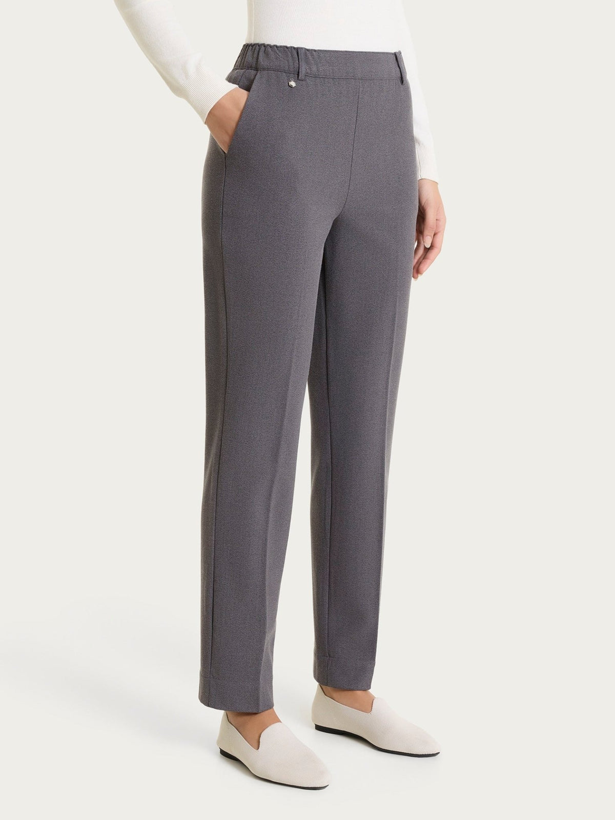 Ragno - Pantalone dritto con tasche in Flannel Twill - Donna - World Fashion