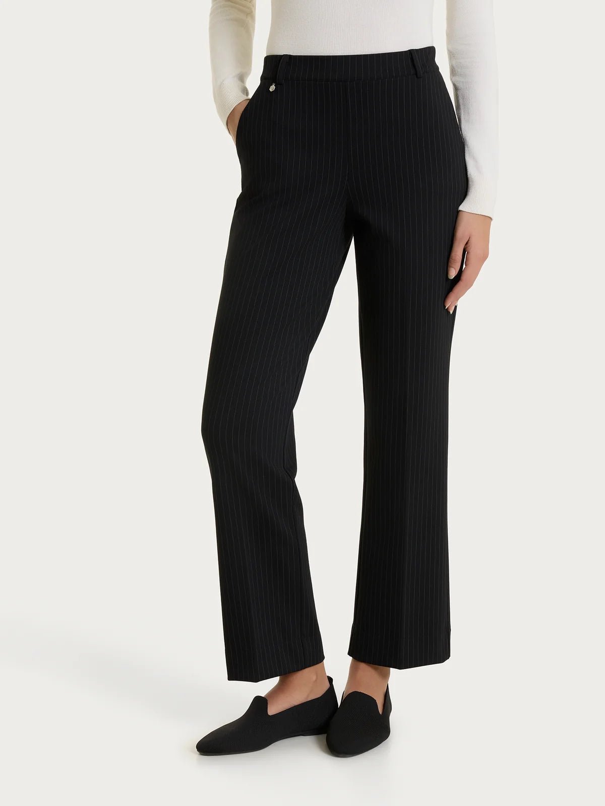 Ragno - Pantalone gessato flare con tasche in Jacquard - Donna - World Fashion