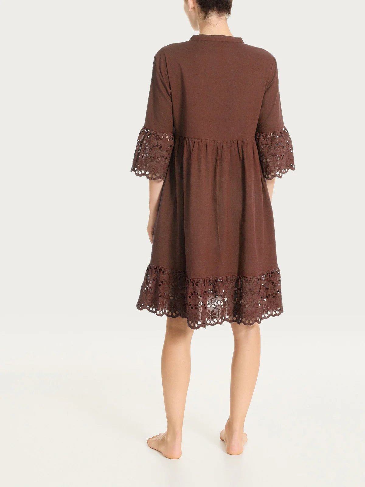Ragno - Vestito con dettagli in Sangallo e Mussola di Cotone - Donna - World Fashion