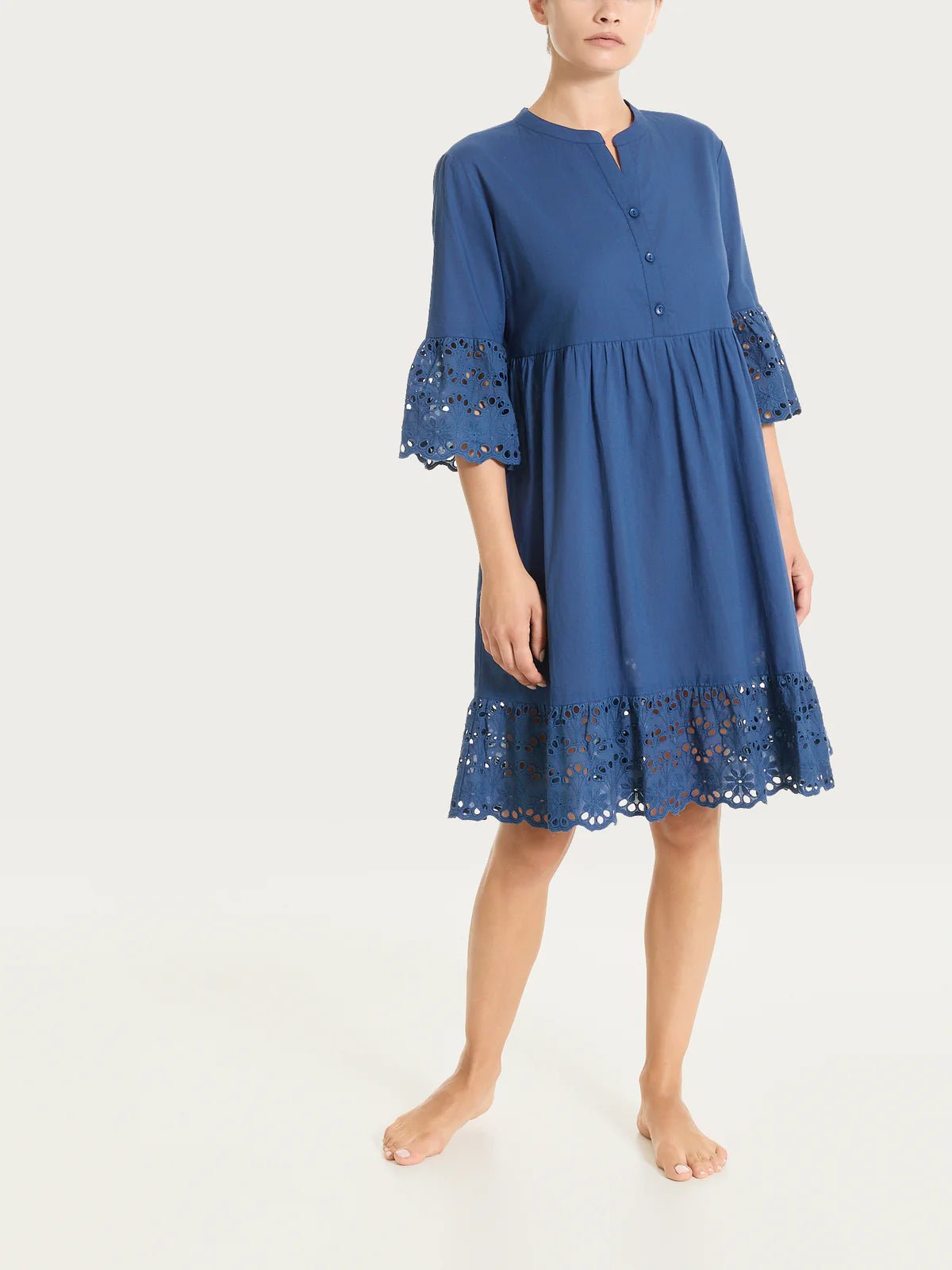 Ragno - Vestito con dettagli in Sangallo e Mussola di Cotone - Donna - World Fashion