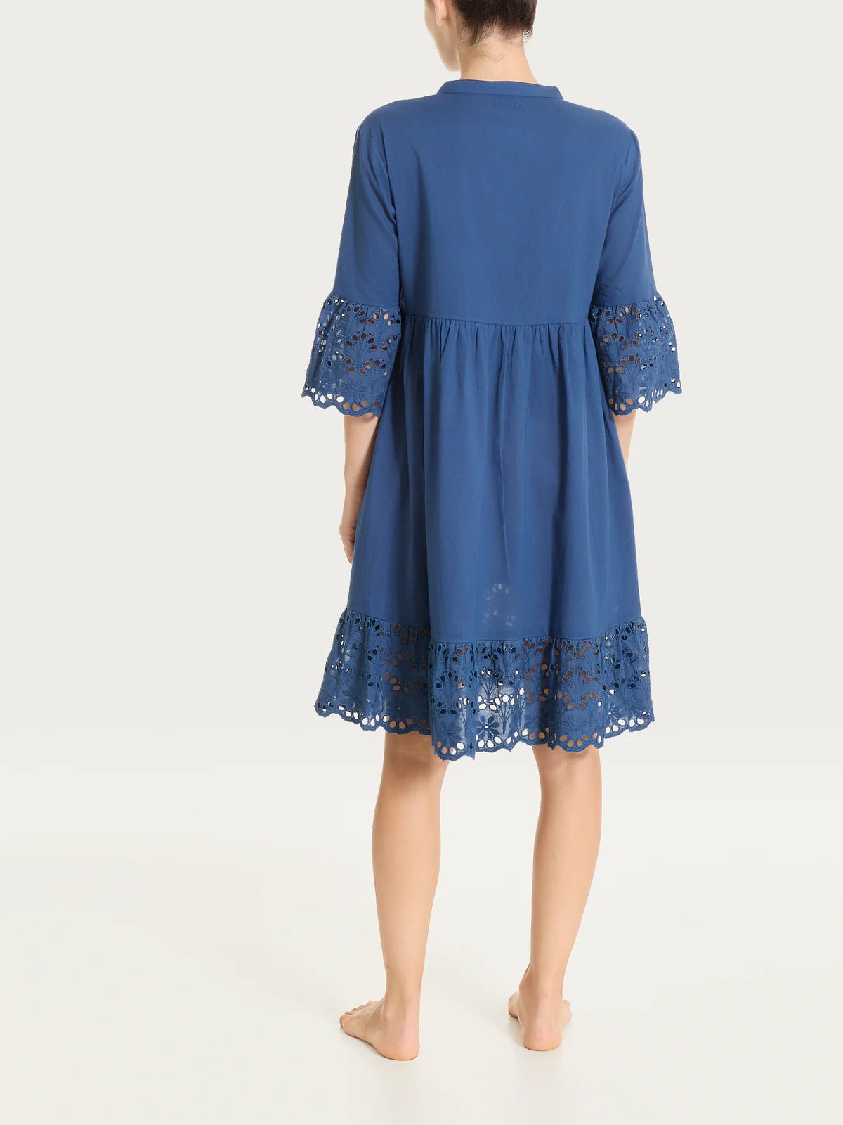 Ragno - Vestito con dettagli in Sangallo e Mussola di Cotone - Donna - World Fashion