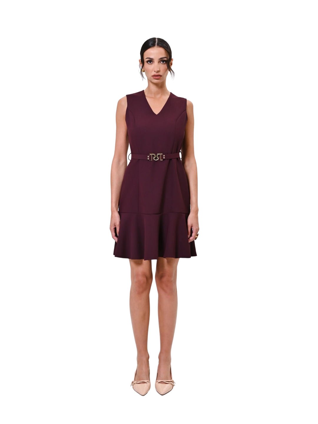 Rinascimento - Abito Corto Con Balza e Cintura - Donna - World Fashion