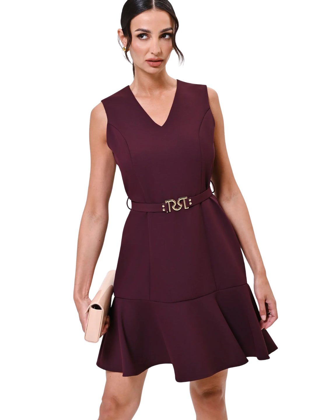 Rinascimento - Abito Corto Con Balza e Cintura - Donna - World Fashion