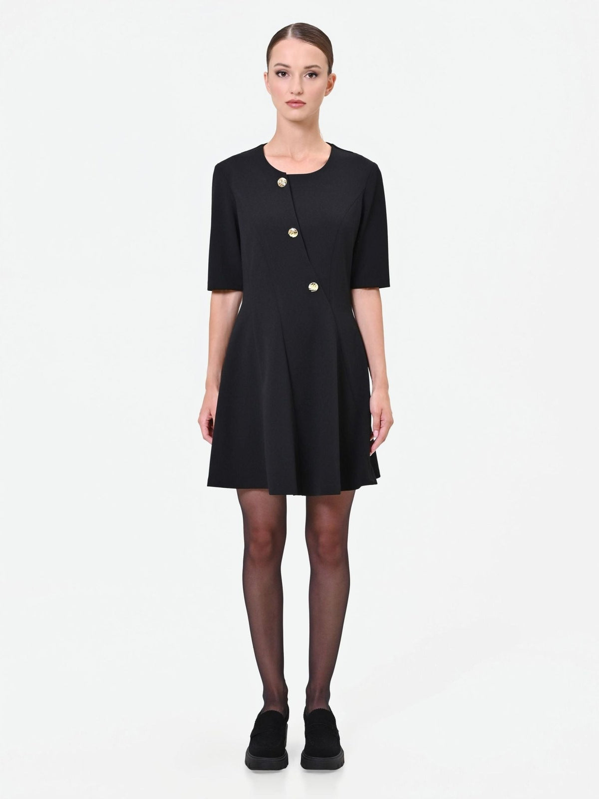 Rinascimento - Abito Corto Con Bottoni Gioiello - Donna - World Fashion