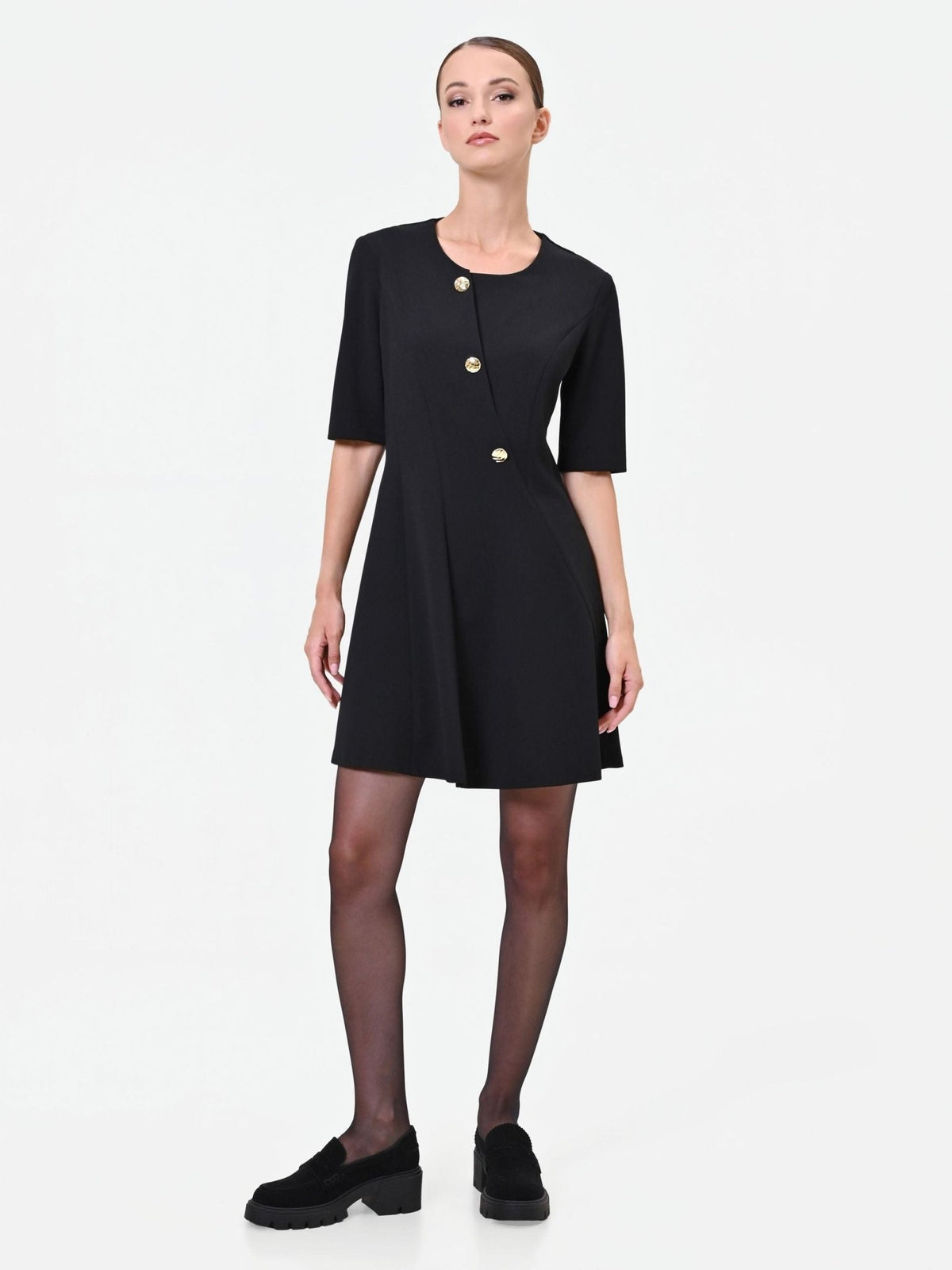 Rinascimento - Abito Corto Con Bottoni Gioiello - Donna - World Fashion
