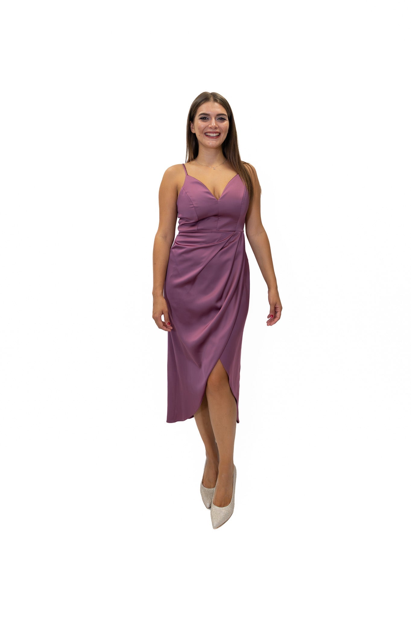 Rinascimento - Abito Longuette Con Drappeggio A Portafoglio - Donna - World Fashion