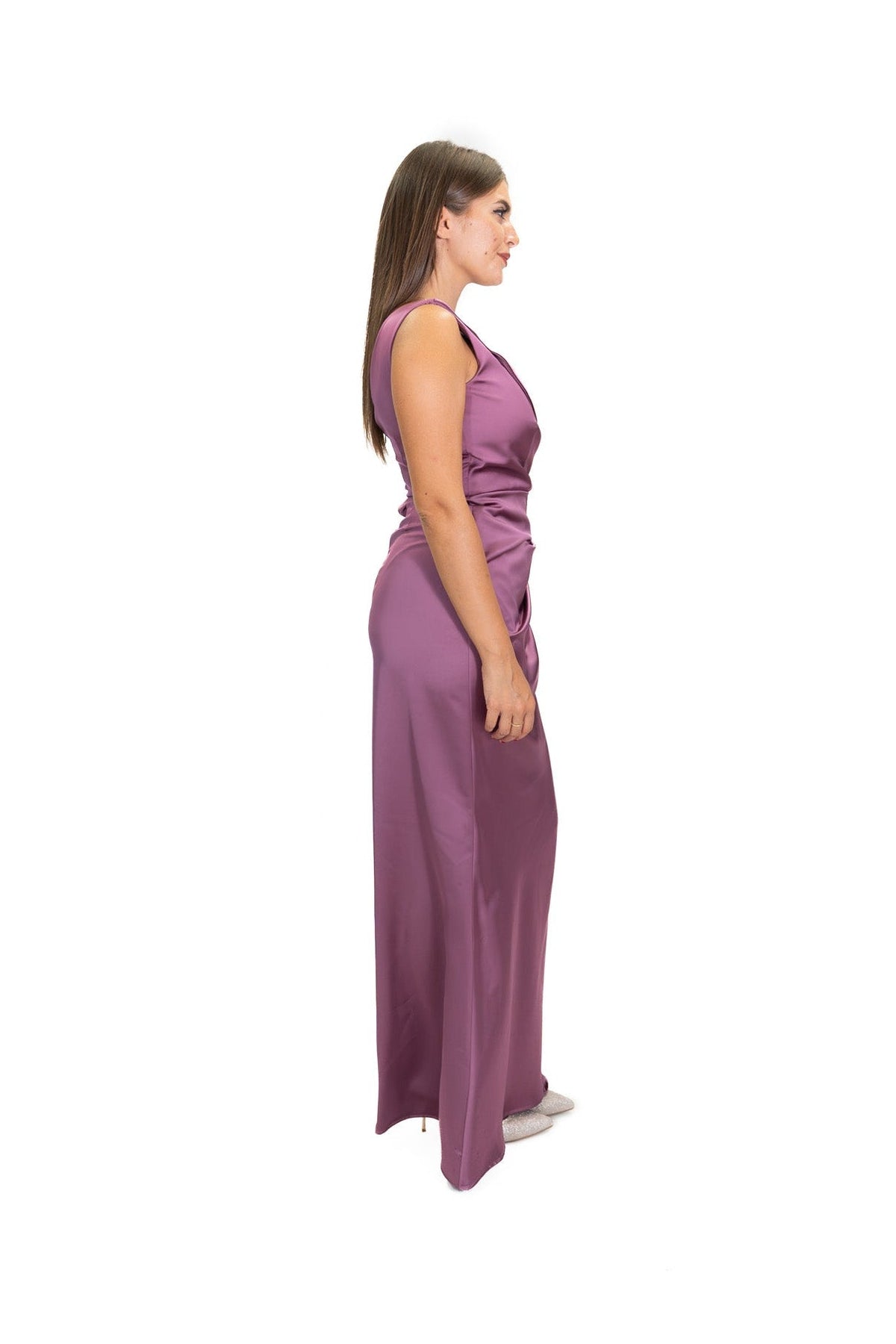 Rinascimento - Abito lungo con drappeggio asimmetrico - Donna - World Fashion