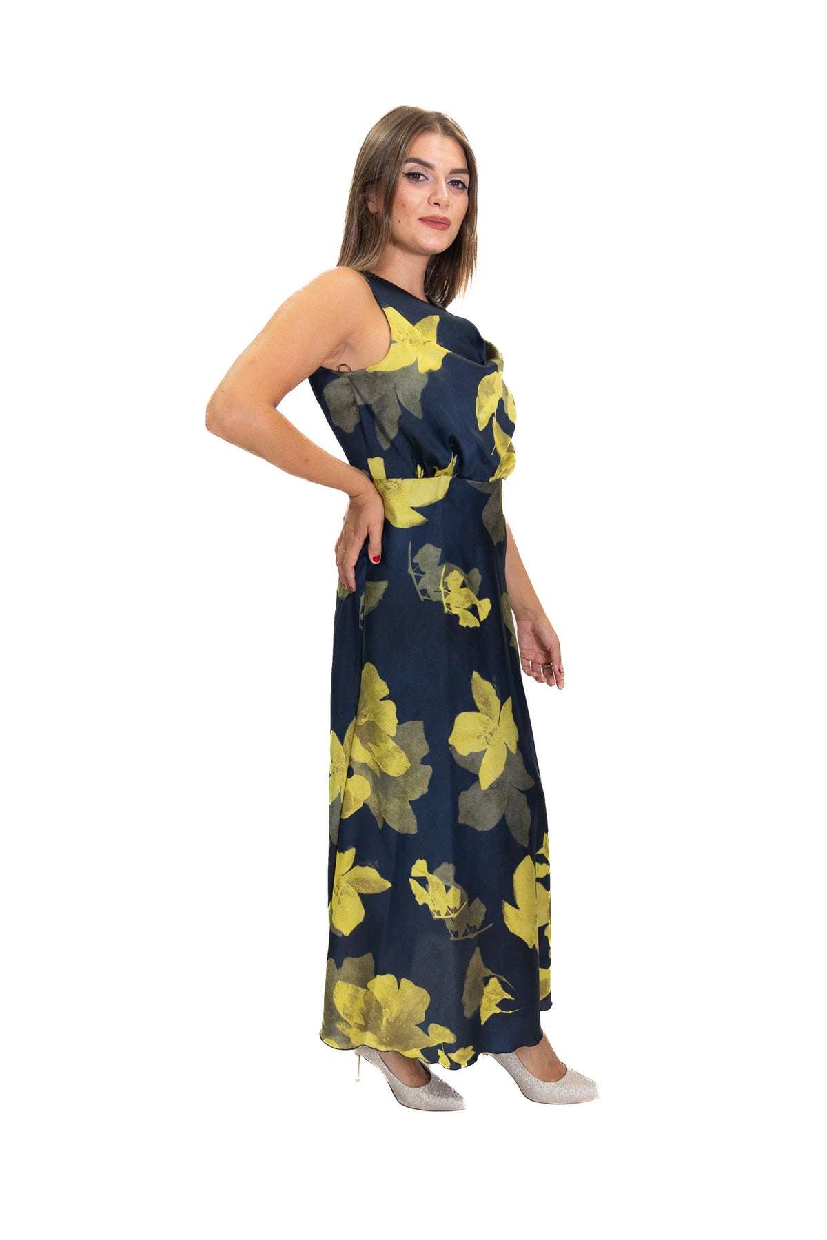 Rinascimento - Abito lungo con stampa floreale - Donna - World Fashion