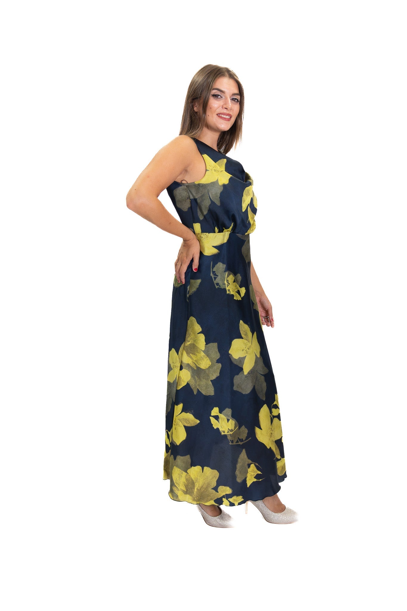 Rinascimento - Abito lungo con stampa floreale - Donna - World Fashion