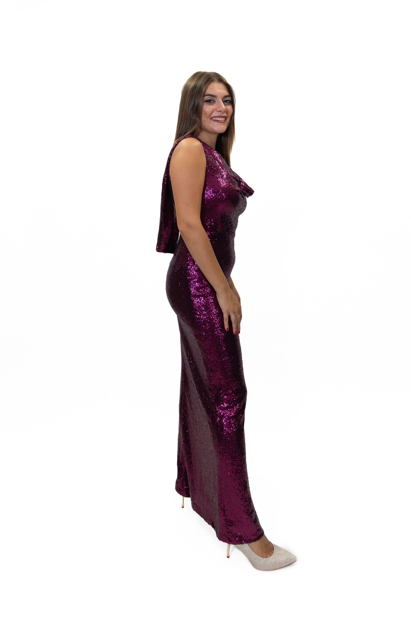 Rinascimento - Abito lungo in paillettes con scollo a cappuccio - Donna - World Fashion
