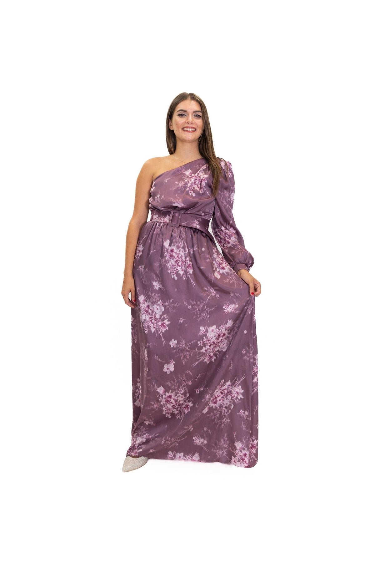 Rinascimento - Abito Lungo Monospalla Con Stampa Floreale - Donna - World Fashion