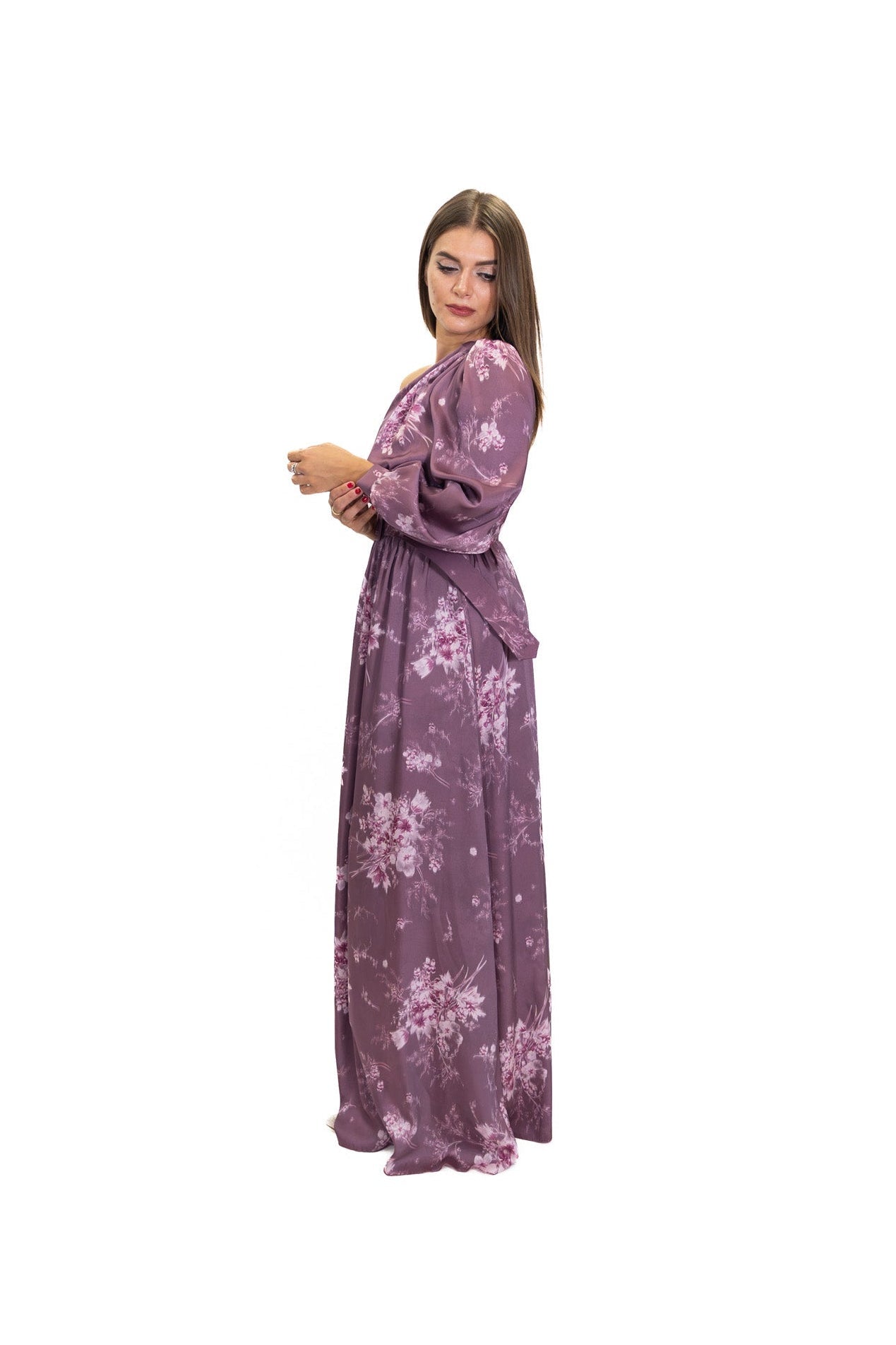Rinascimento - Abito Lungo Monospalla Con Stampa Floreale - Donna - World Fashion