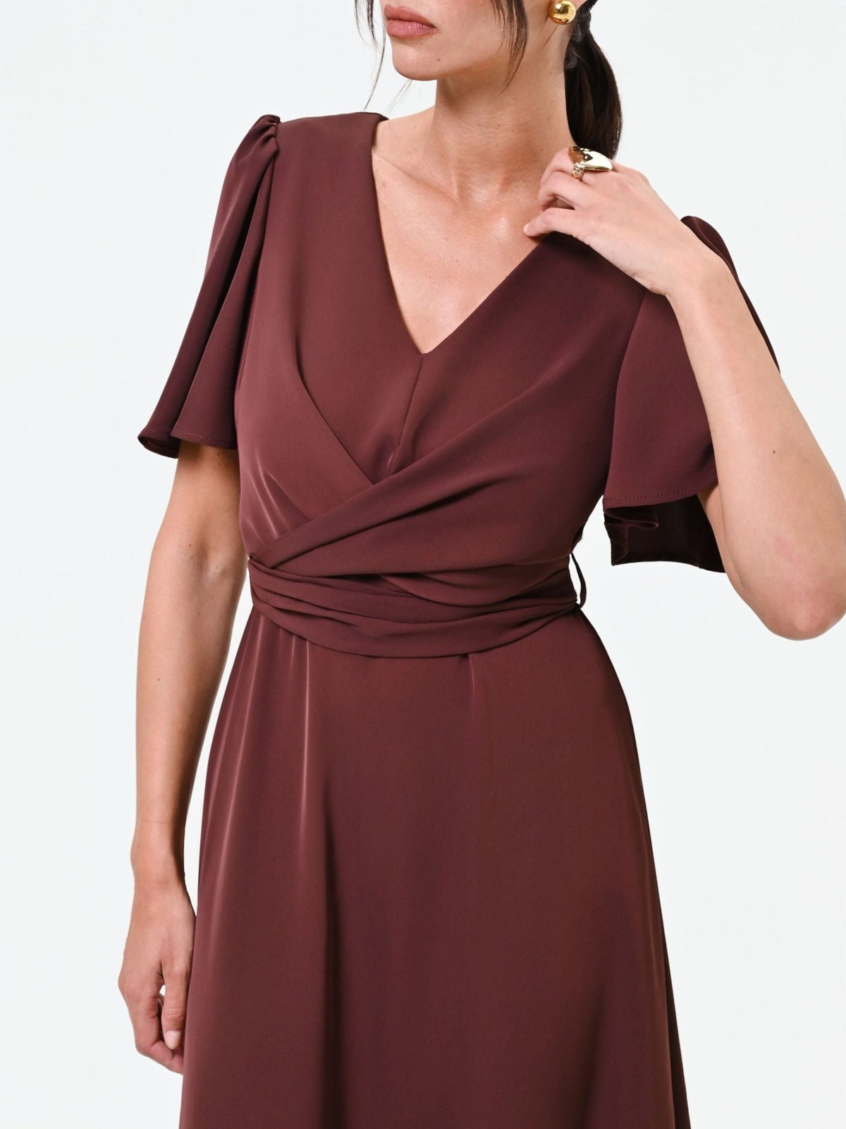 Rinascimento - Abito Midi In Raso - Donna - World Fashion