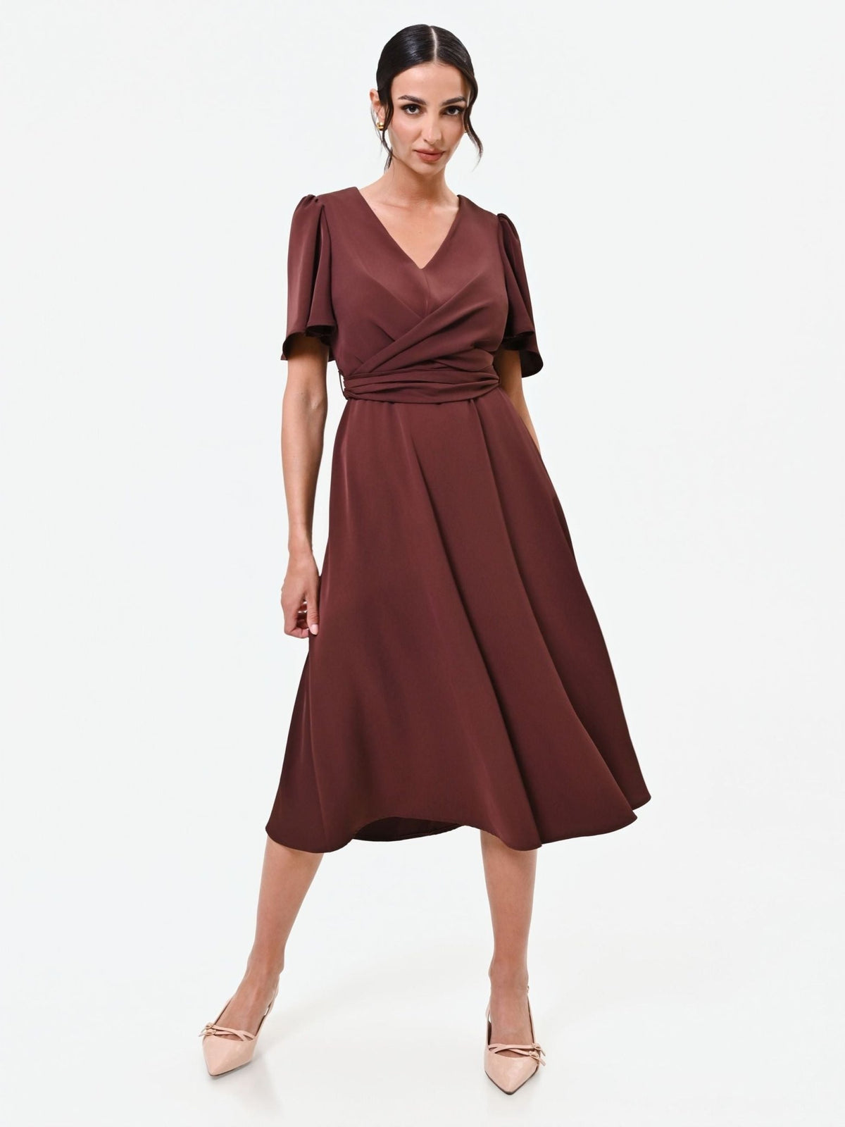 Rinascimento - Abito Midi In Raso - Donna - World Fashion