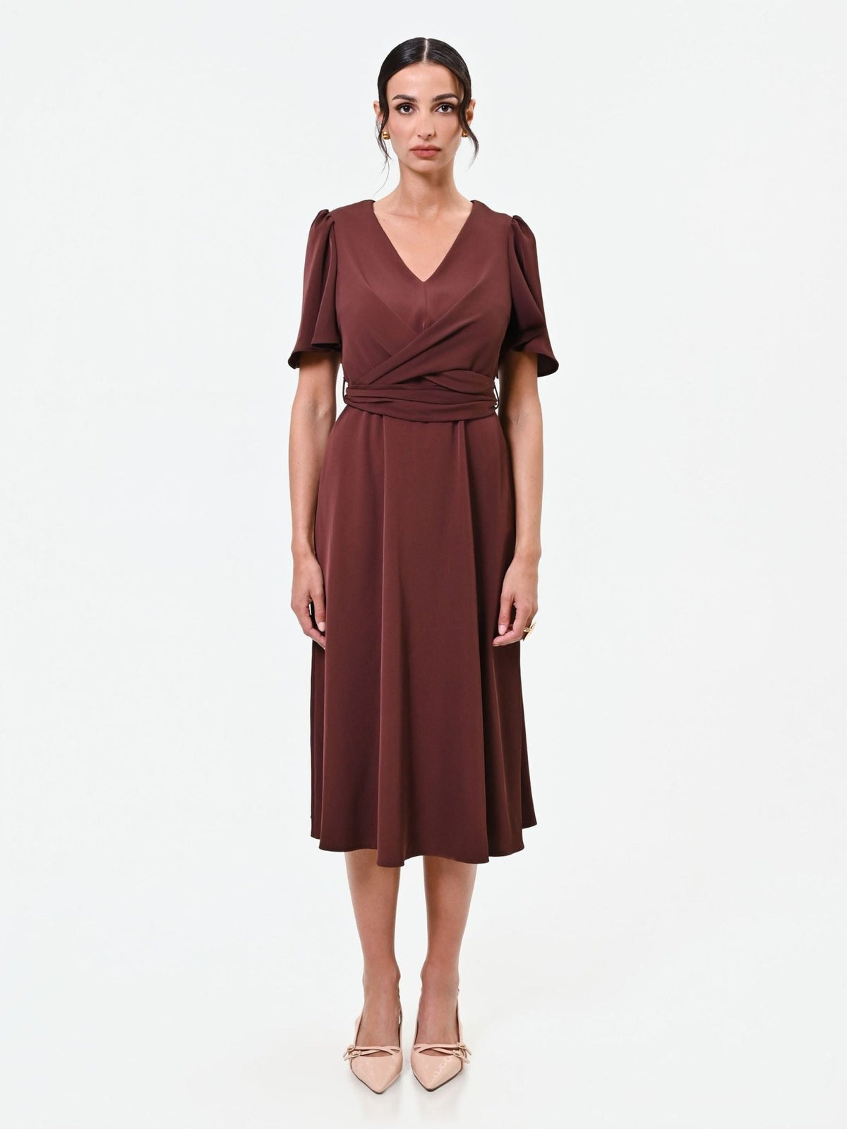 Rinascimento - Abito Midi In Raso - Donna - World Fashion