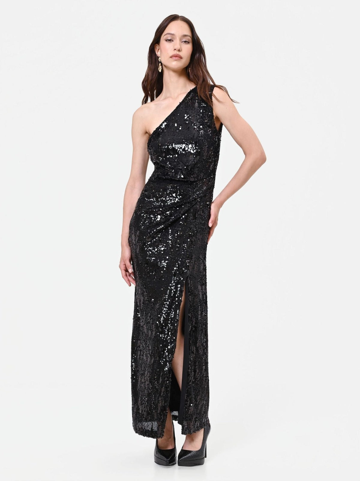 Rinascimento - Abito Monospalla con Paillettes - Donna - World Fashion