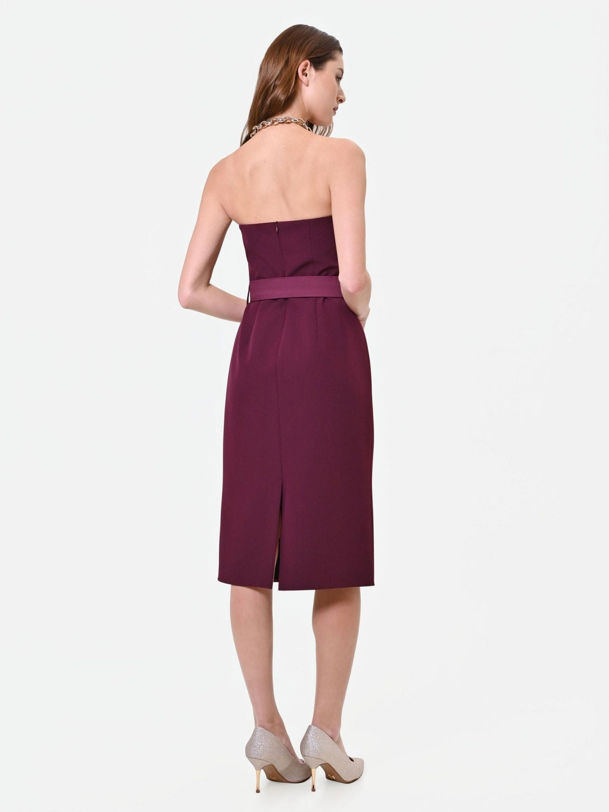 Rinascimento - Abito Tubino Con Cintura E Rever - Donna - World Fashion