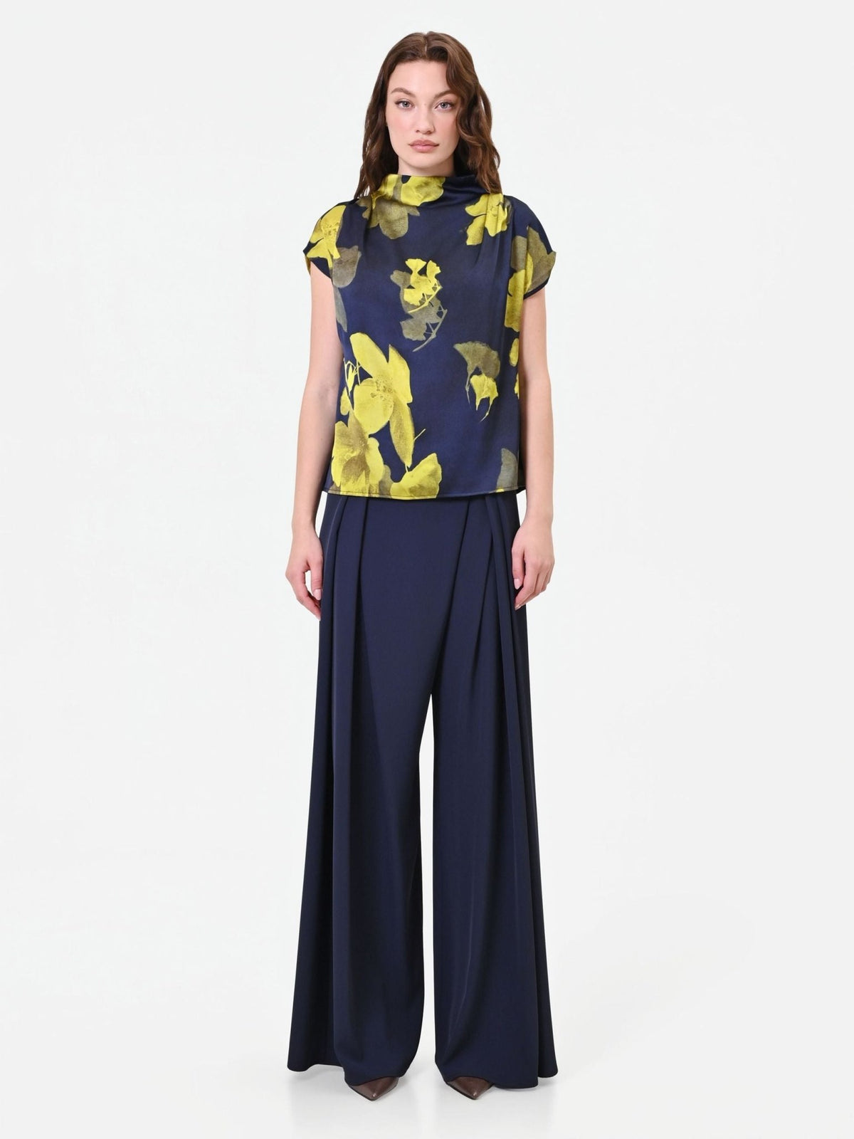 Rinascimento - Blusa con collo drappeggiato e stampa floreale - Donna - World Fashion