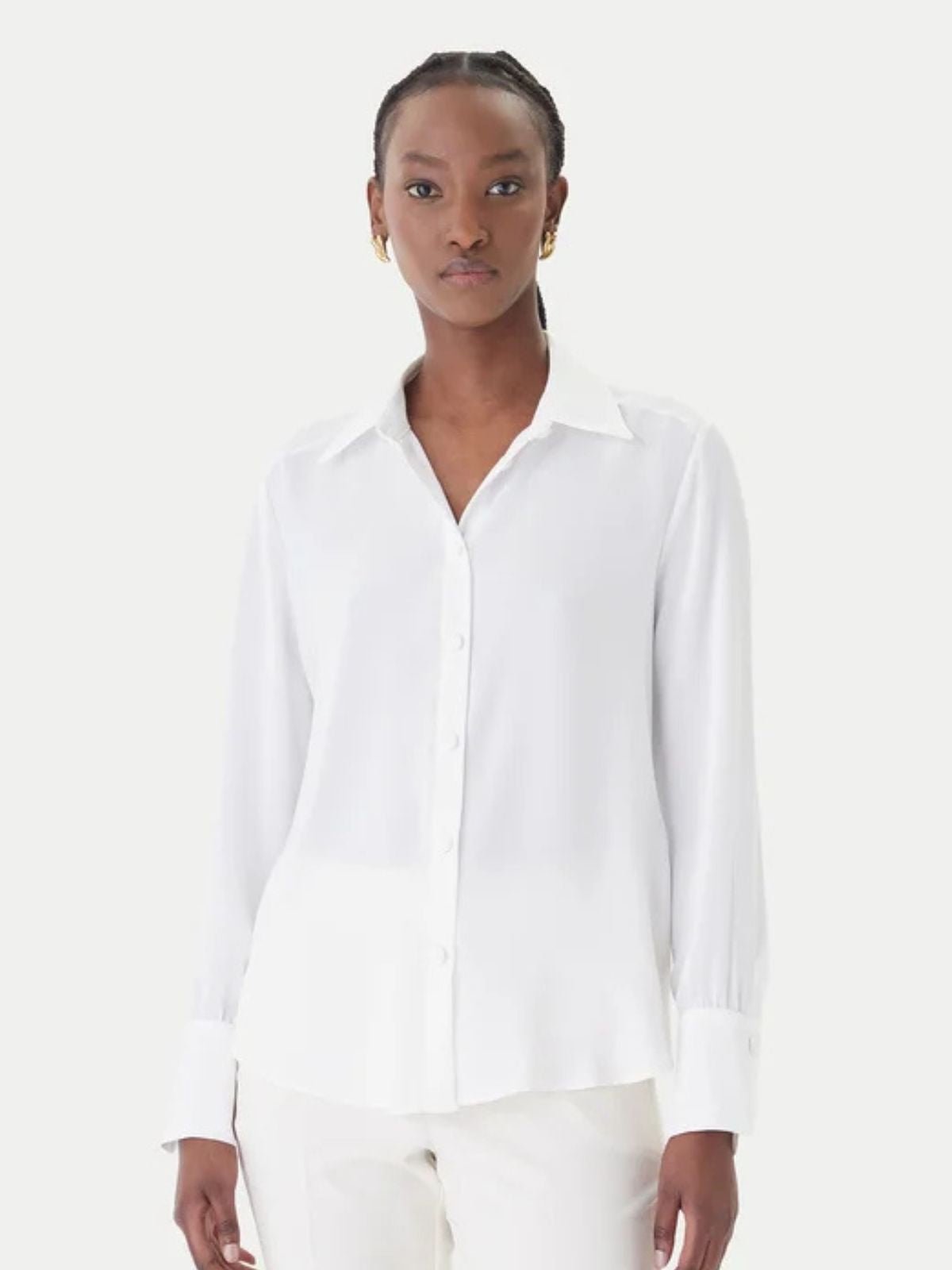 Rinascimento - Camicia con bottoni ricoperti in tessuto georgette - Donna - World Fashion