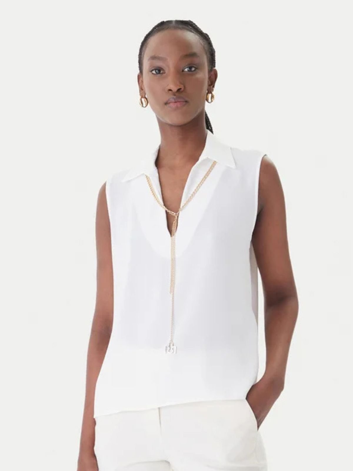 Rinascimento - Canotta smanicata georgette - Donna - World Fashion
