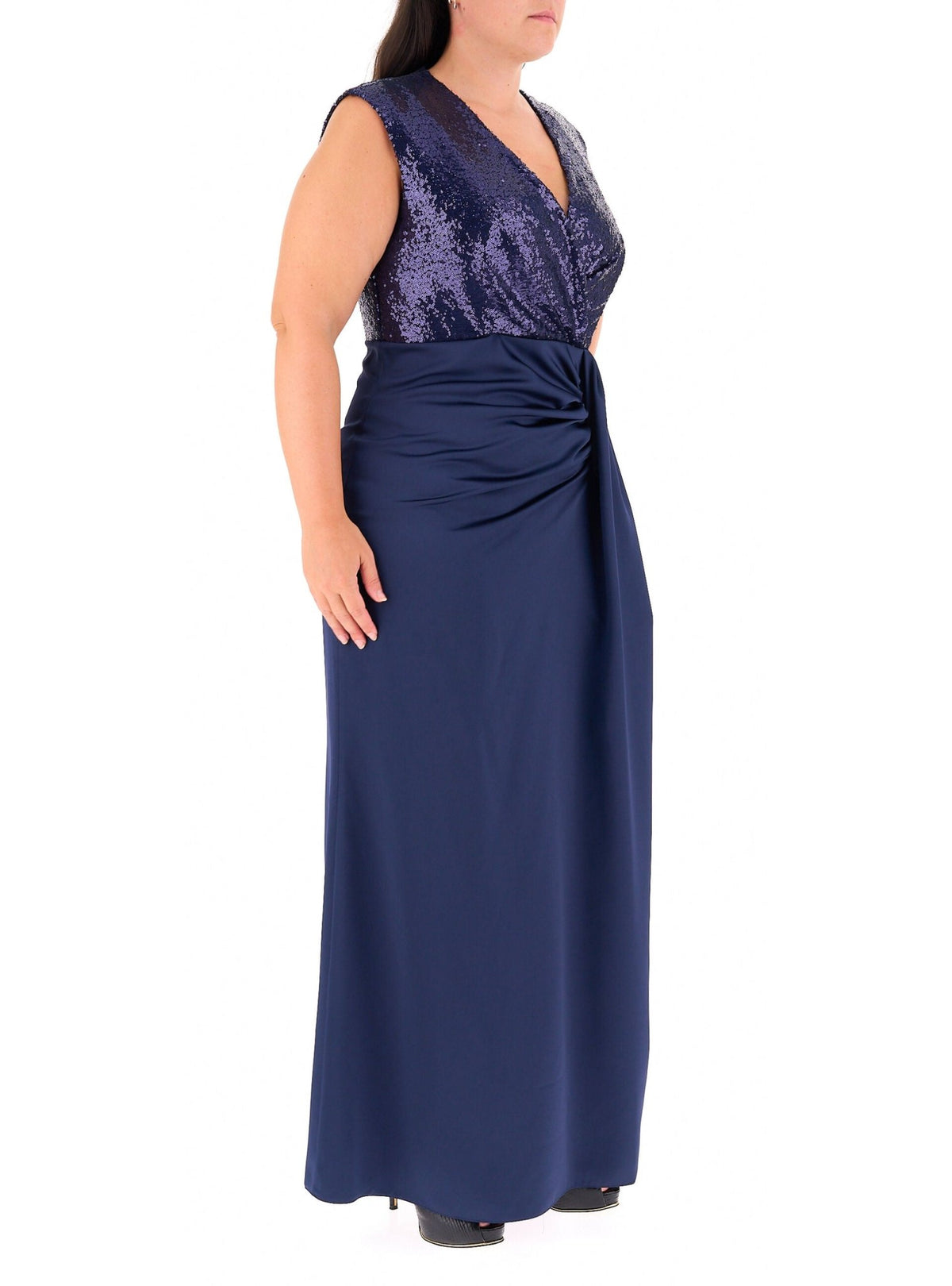 Rinascimento Curvy - Abito lungo con corpetto in paillettes - Donna - World Fashion