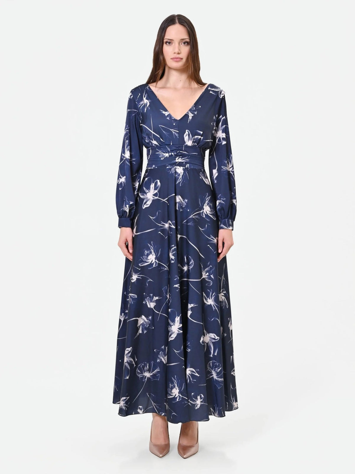 Rinascimento Curvy - Abito Lungo Fantasia Floreale - Donna - World Fashion
