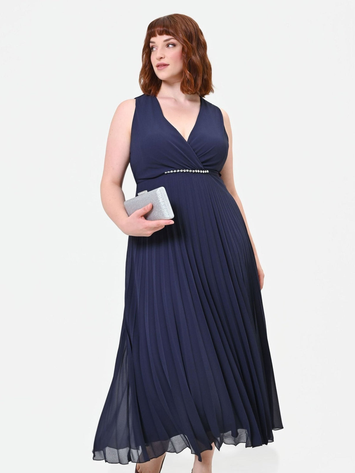 Rinascimento Curvy - Abito plissé con scollo incrociato - Donna - World Fashion