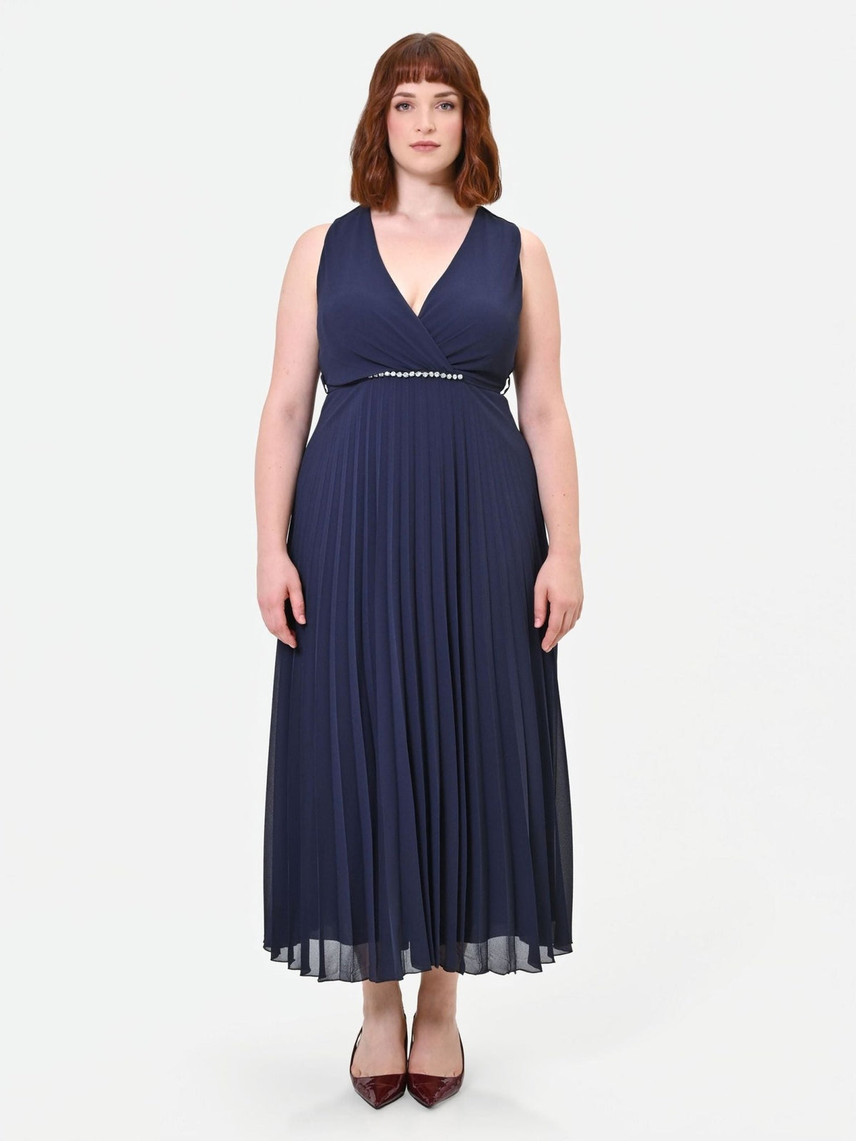Rinascimento Curvy - Abito plissé con scollo incrociato - Donna - World Fashion
