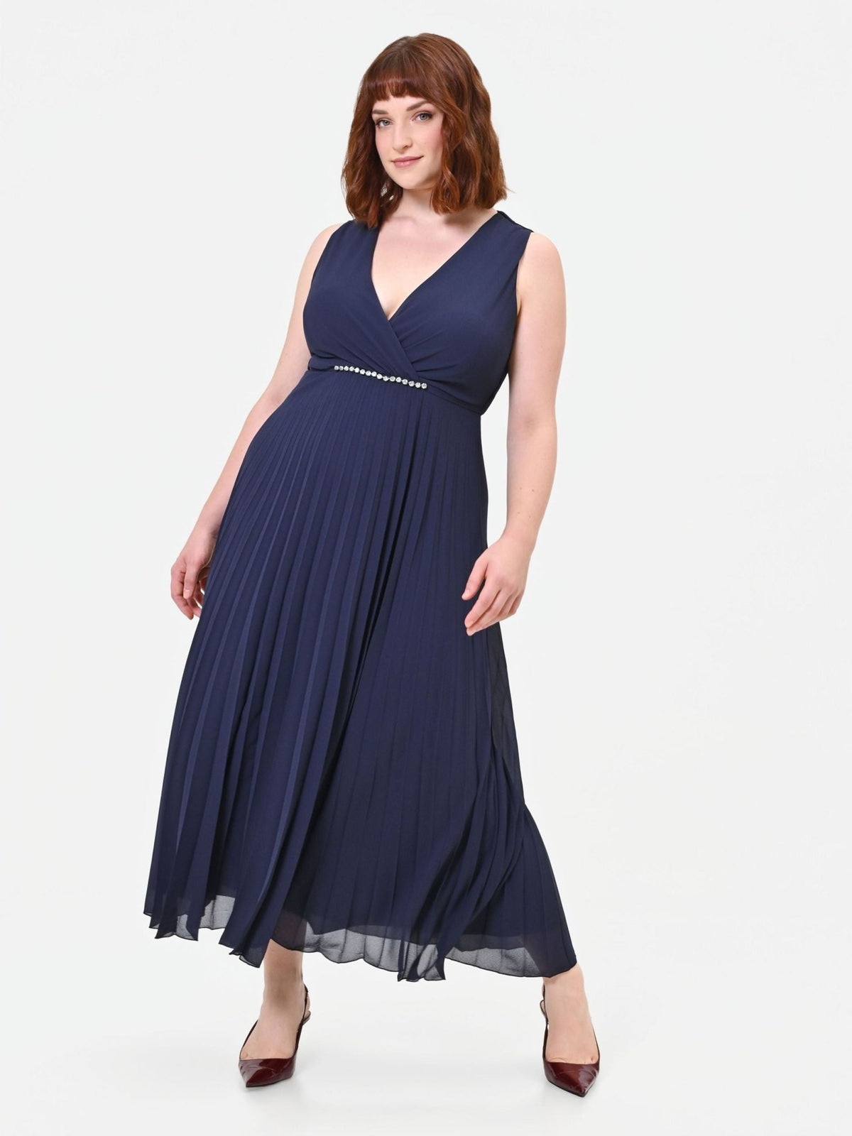 Rinascimento Curvy - Abito plissé con scollo incrociato - Donna - World Fashion