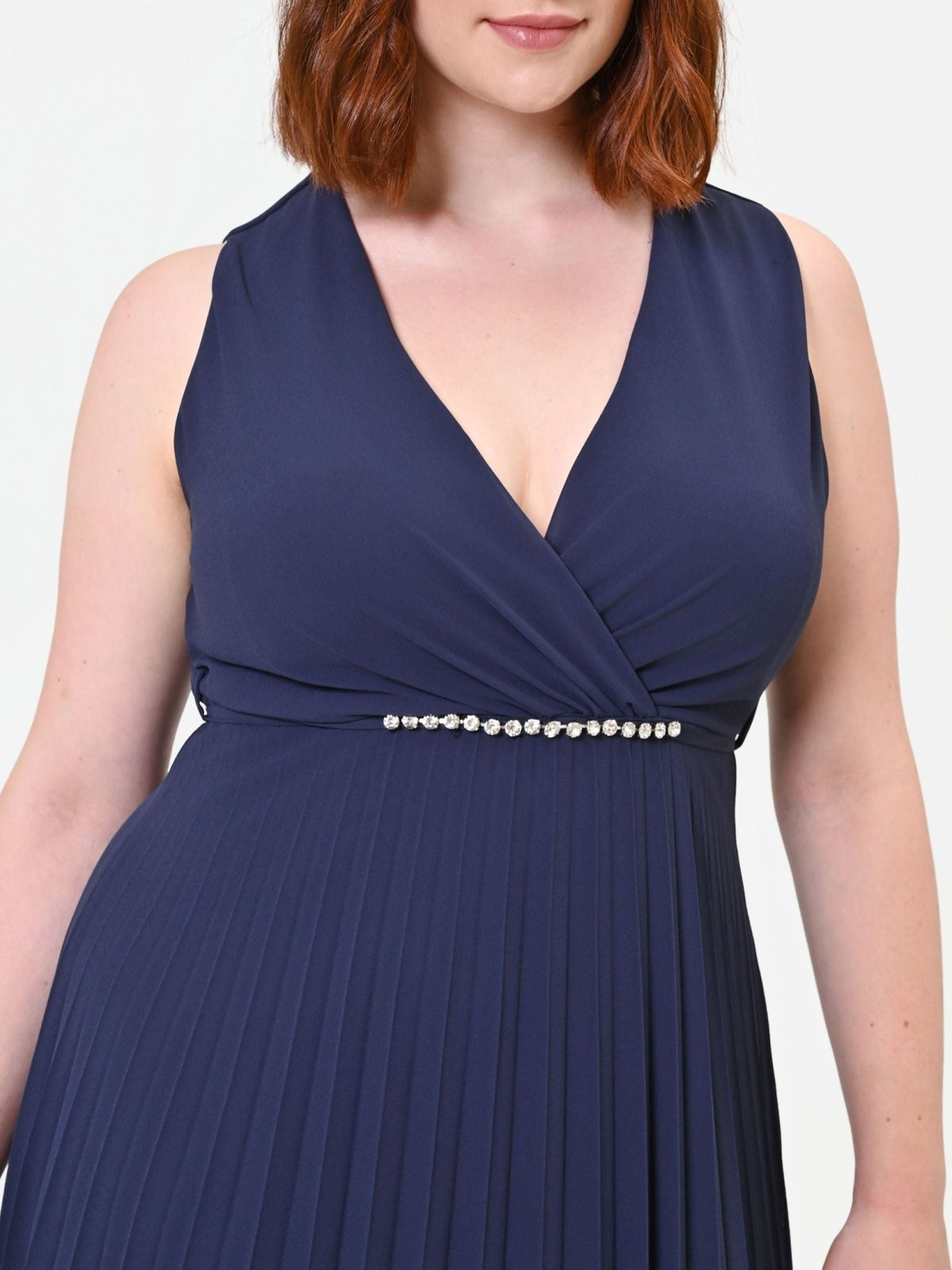Rinascimento Curvy - Abito plissé con scollo incrociato - Donna - World Fashion