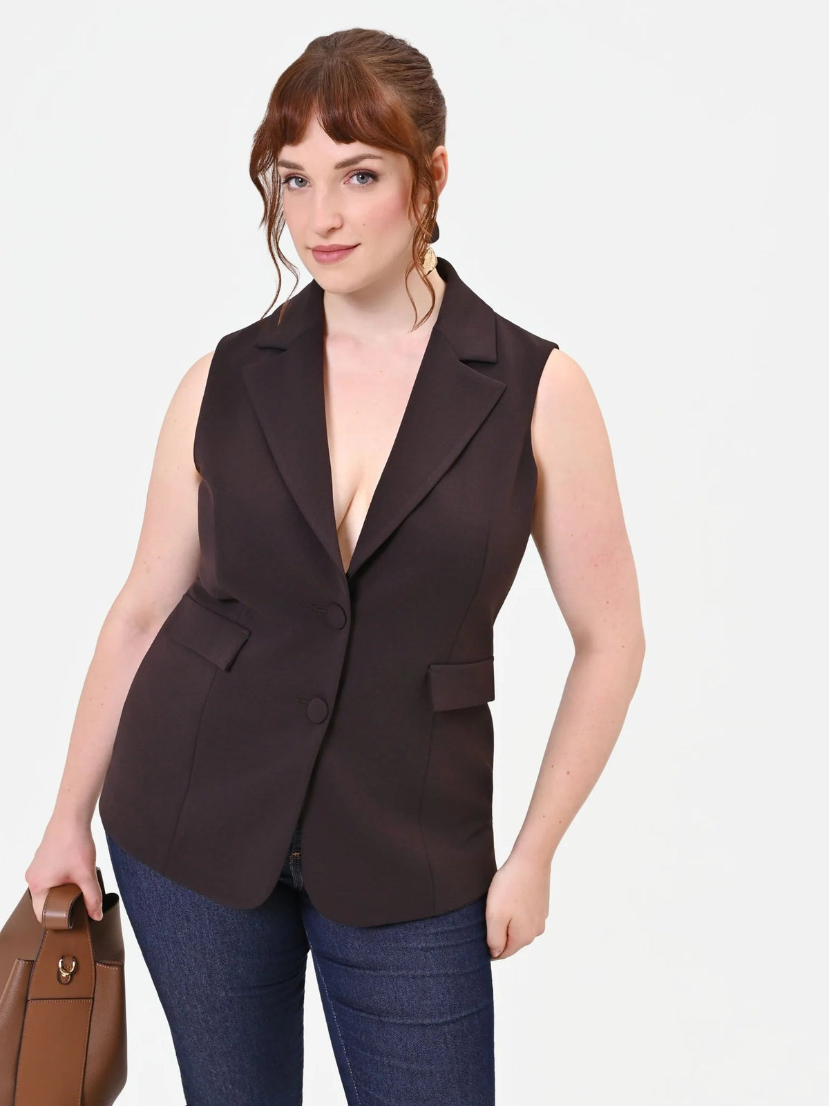 Rinascimento Curvy - Gilet In Tessuto Crepe - Donna - World Fashion