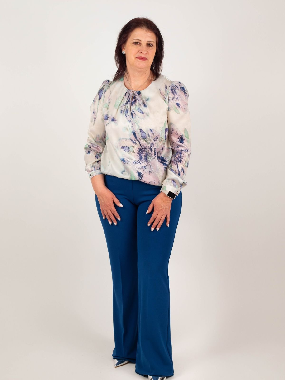 Rinascimento Curvy - Pantalone con coulisse zampa tessuto crèpe - Donna - World Fashion