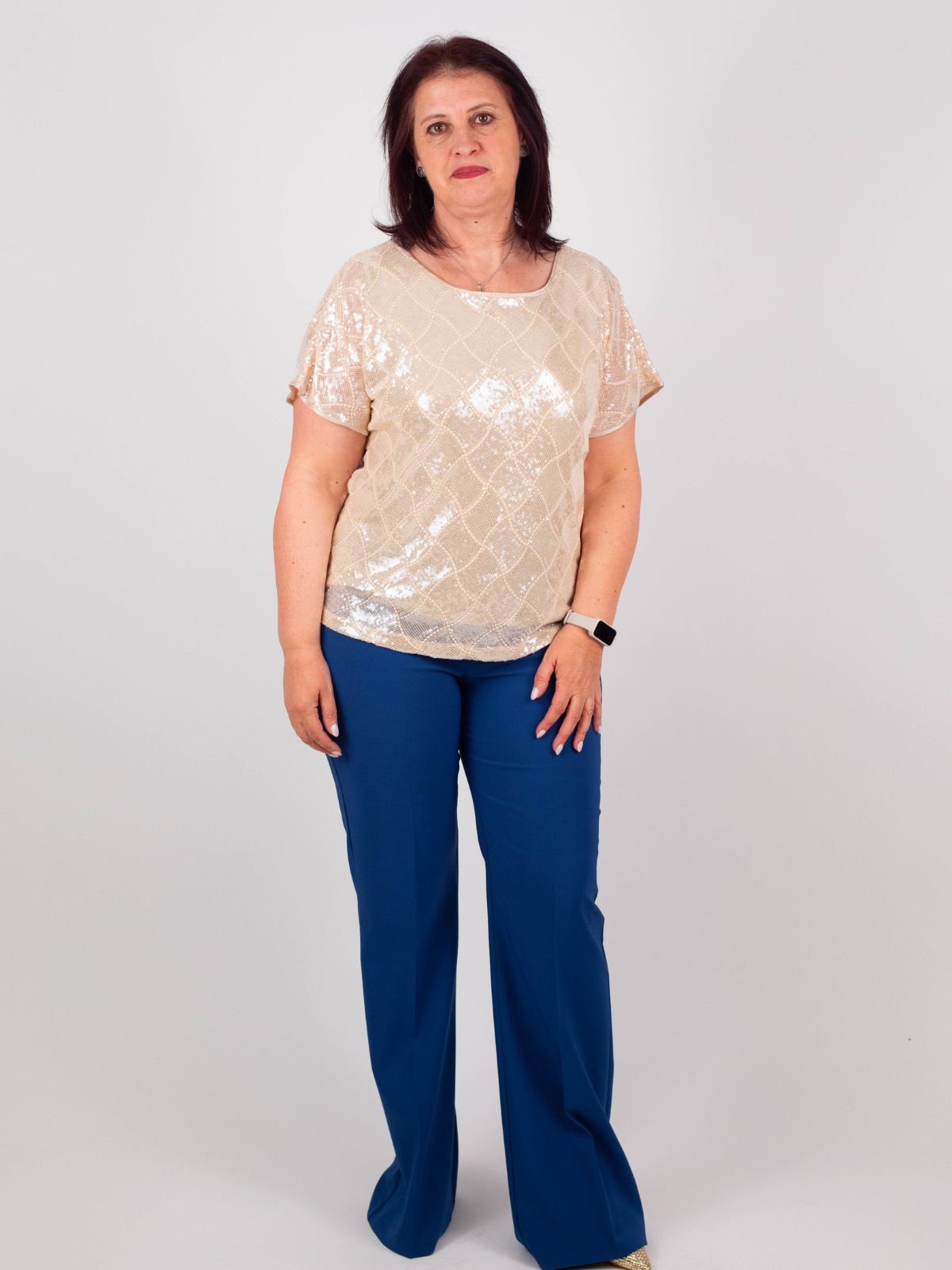 Rinascimento Curvy - Pantalone zampa - Donna - World Fashion