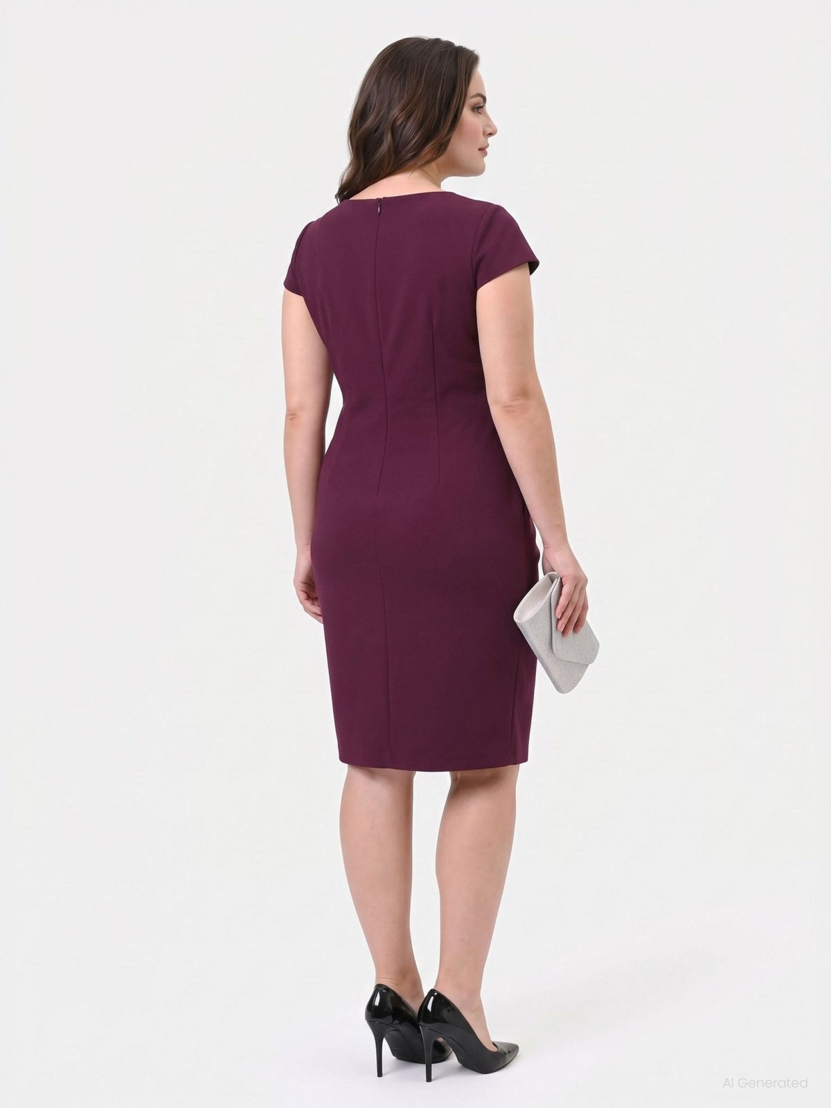 Rinascimento Curvy - Tubino con drappeggio asimmetrico - Donna - World Fashion