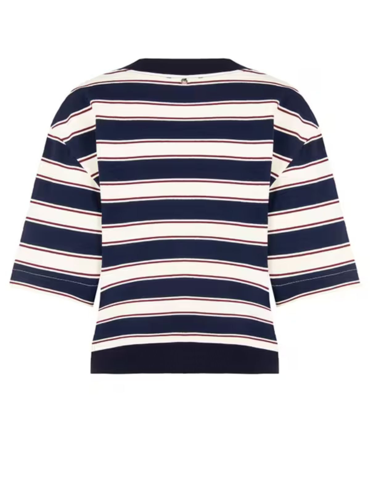Rinascimento - Felpa A Maniche Corte In Misto Cotone Con Scollo A V E Spilla Ape - Donna - World Fashion